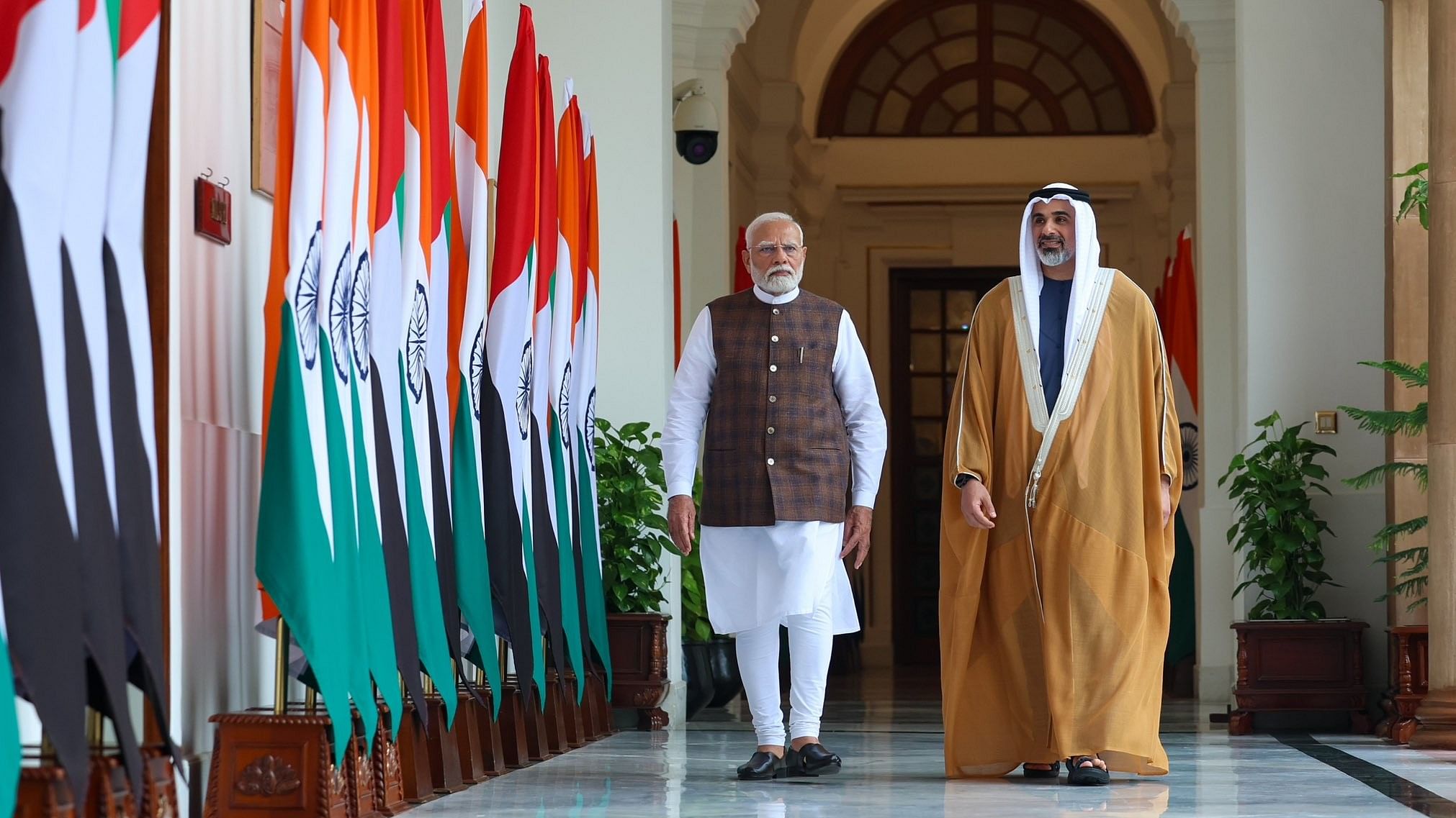 <div class="paragraphs"><p>PM Narendra Modi with&nbsp;Abu Dhabi Crown Prince.</p></div>