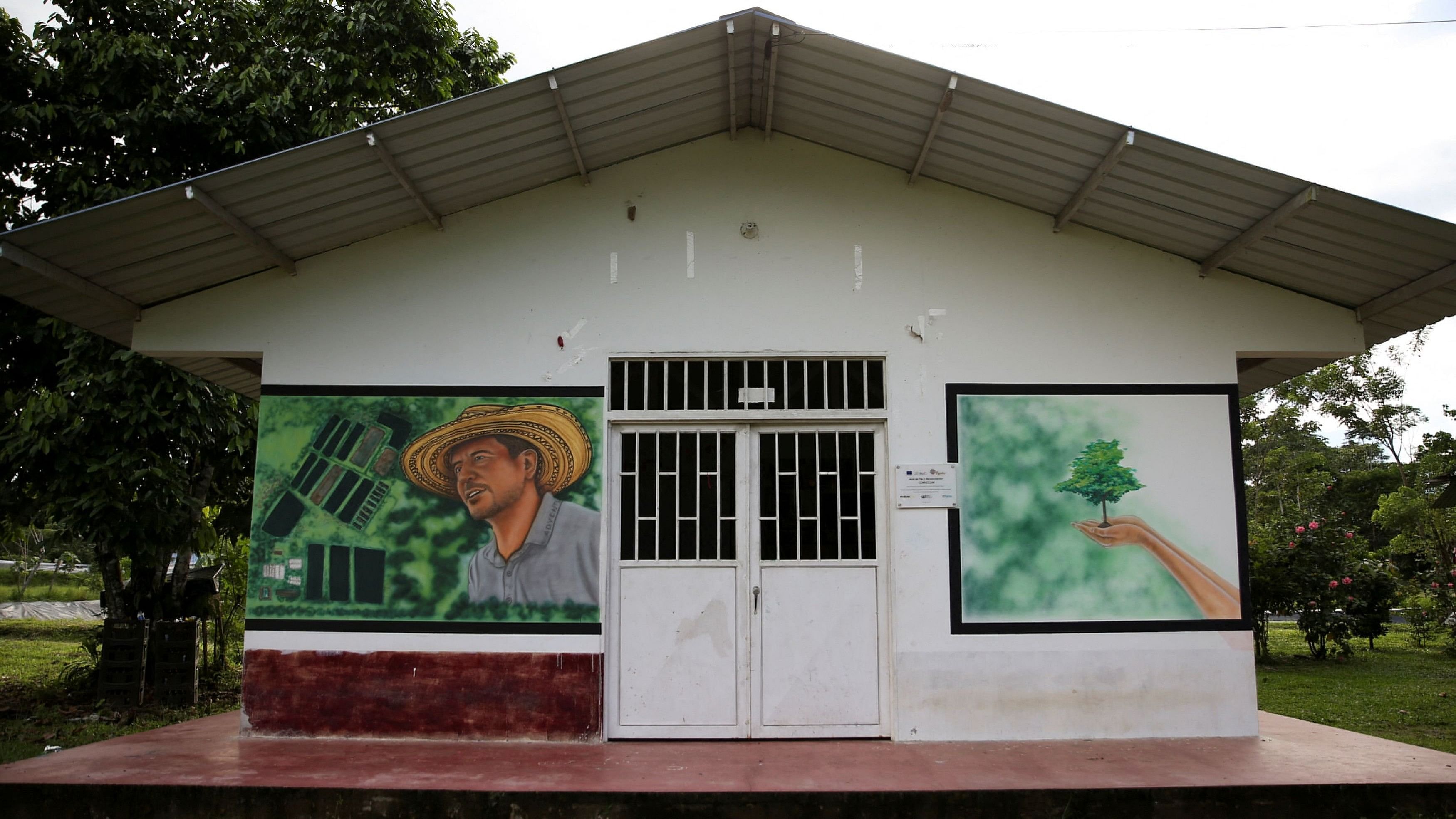 <div class="paragraphs"><p>A mural with the image of Jorge Santofimio, murdered environmentalist and former guerrilla and signatory of the peace agreement between the Revolutionary Armed Forces of Colombia  farm in Puerto Guzman, Colombia.</p></div>