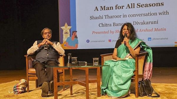 <div class="paragraphs"><p>Congress MP Shashi Tharoor during the Jaipur Literature Festival, in Houston, Sunday.&nbsp;</p></div>