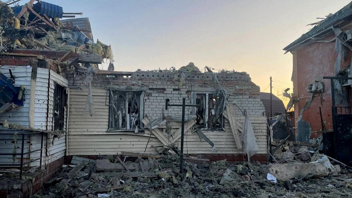 <div class="paragraphs"><p>A damaged house following a a Ukrainian military strike in Russia's Kursk.&nbsp;</p></div>