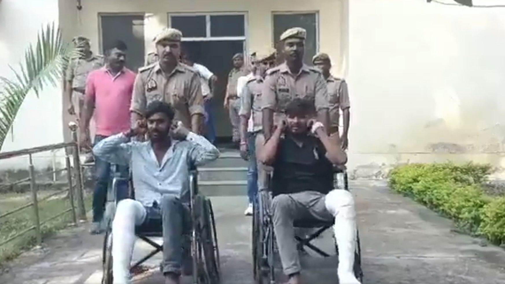 <div class="paragraphs"><p>Screengrab from a video of the arrested individuals in the case. DH has not independently verified the video.</p></div>