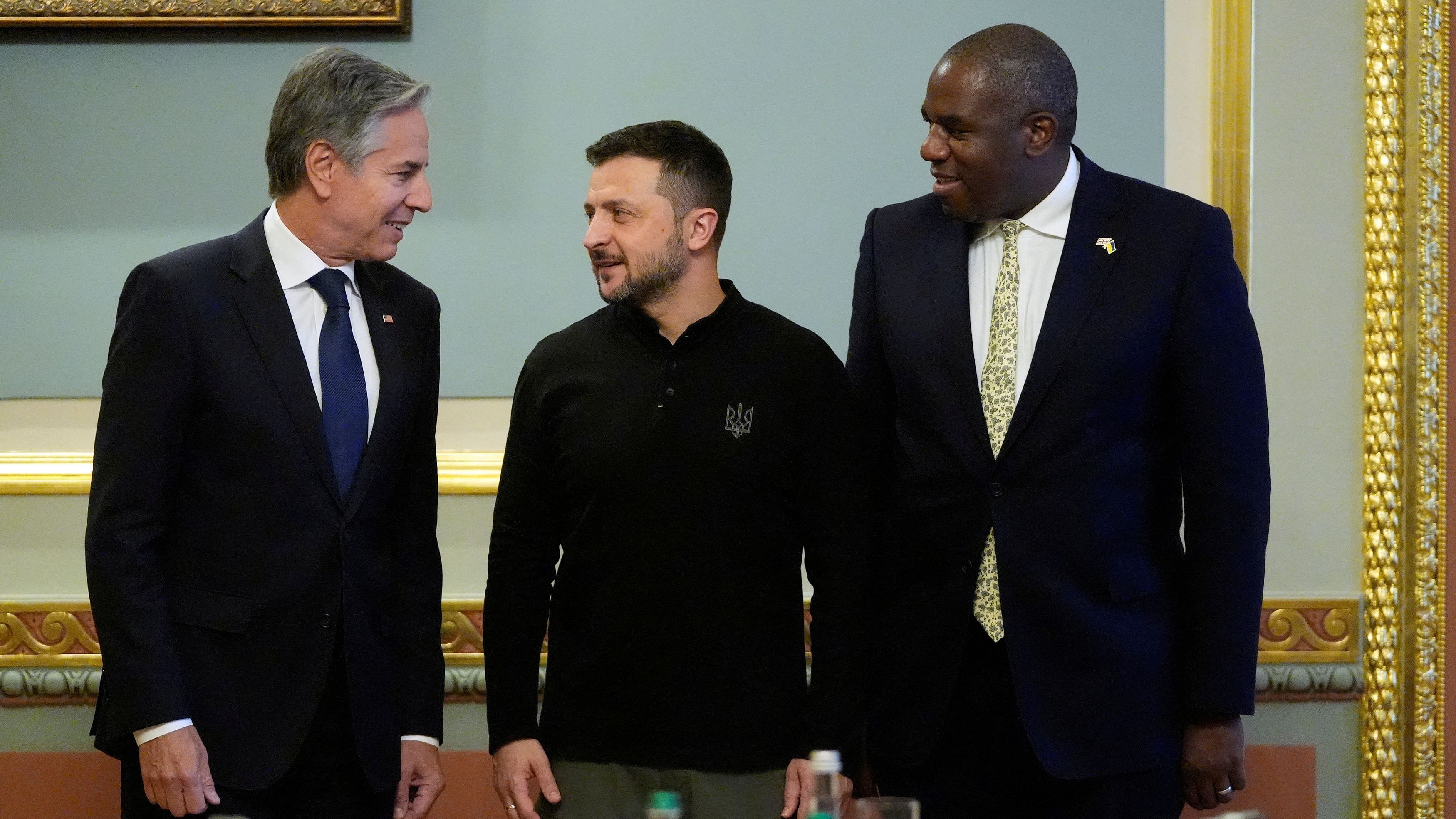 <div class="paragraphs"><p>US Secretary of State Antony Blinken and Britain's Foreign Secretary David Lammy meet with Ukraine’s President Volodymyr Zelenskyy at the Mariinsky Palace in Kyiv, Wednesday, Sept. 11, 2024. </p></div>