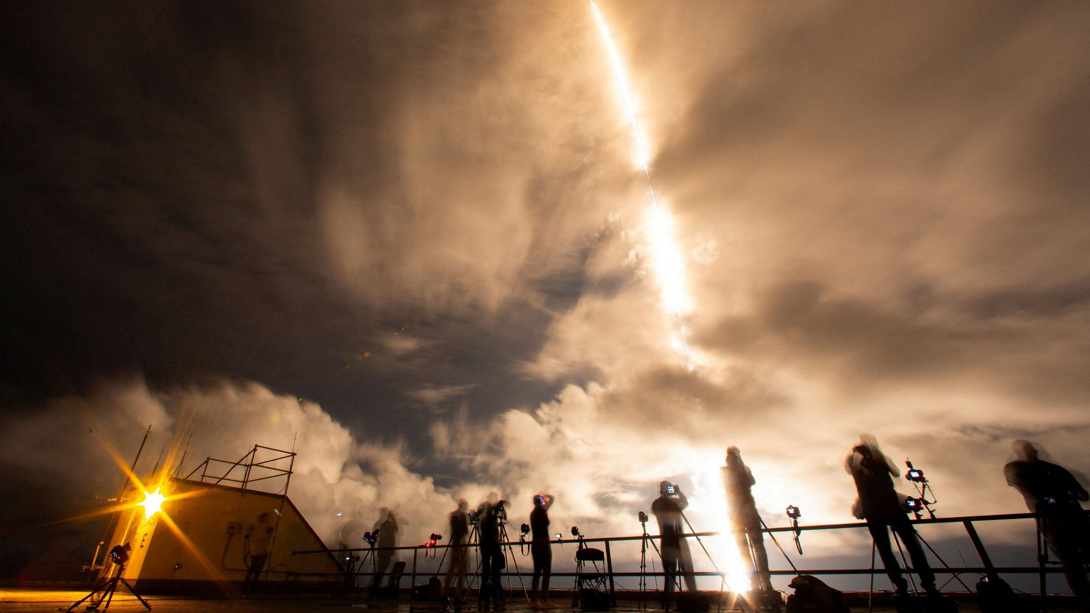 <div class="paragraphs"><p>A SpaceX Falcon 9 rocket lifts off with Polaris Dawn, a private human spaceflight mission with two crew members expected to attempt the first-ever private spacewalk, at the Kennedy Space Center in Cape Canaveral, Florida, US September 10, 2024. </p></div>