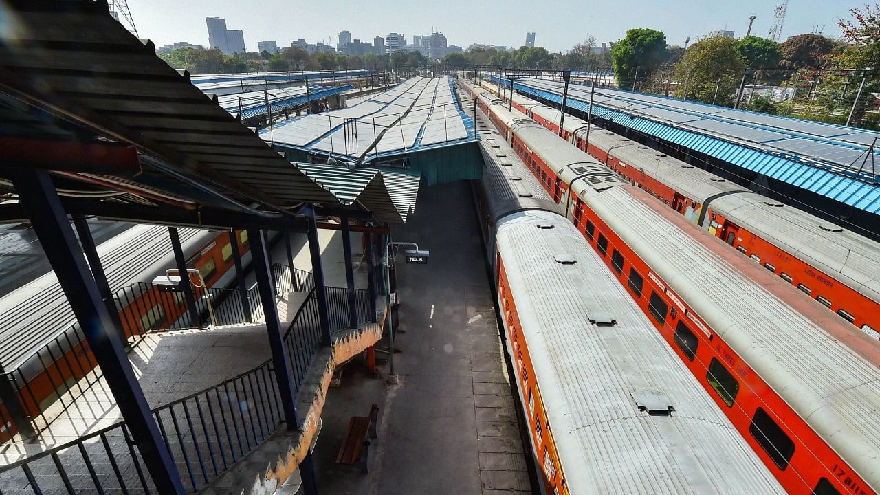 <div class="paragraphs"><p>Trains at a station. Representative image</p></div>