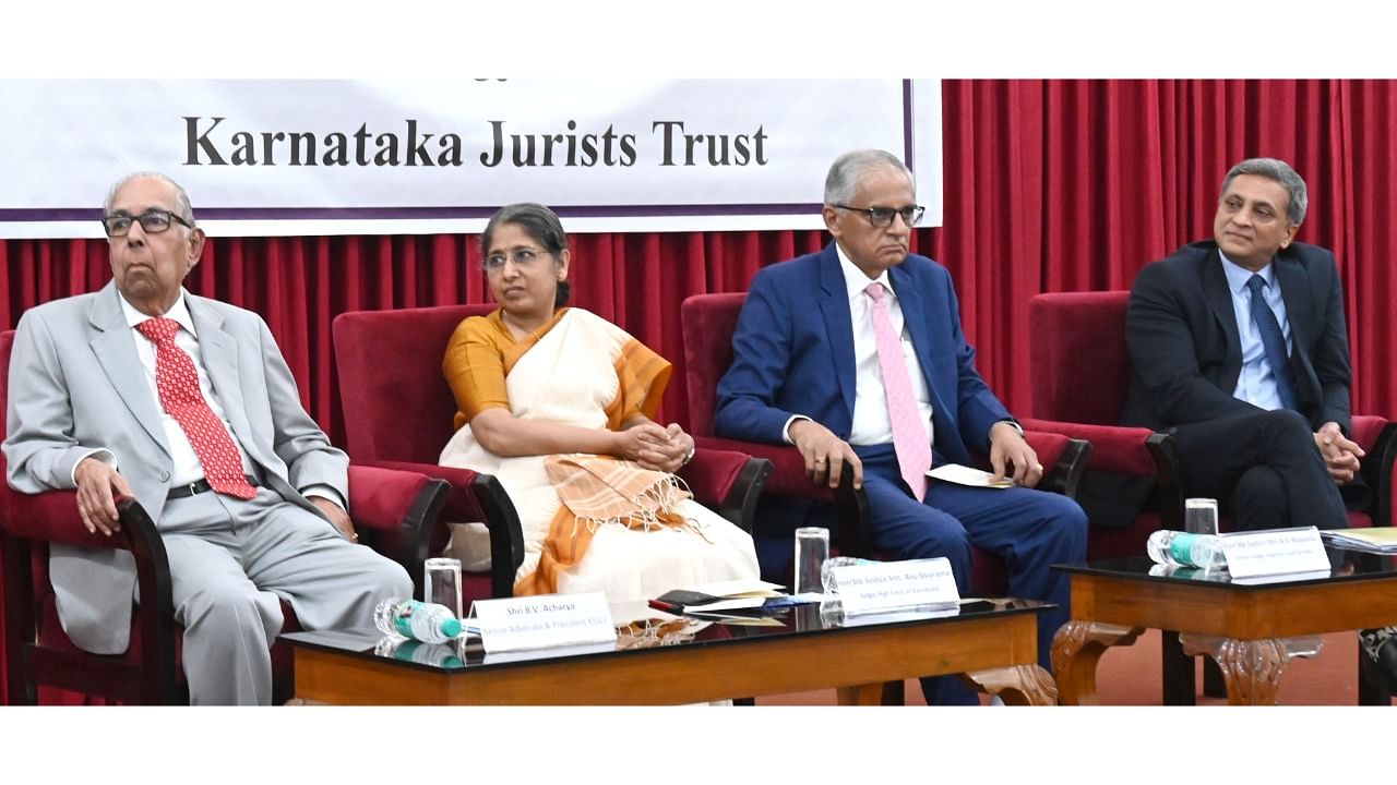 <div class="paragraphs"><p>(From left): Senior advocate BV Acharya, Justice Anu Sivaraman, former Supreme Court Judge AS Bopanna and senior advocate Shyam Divan at the at SG Sundaraswamy Memorial Centenary Lecture in Bengaluru on Friday. </p></div>