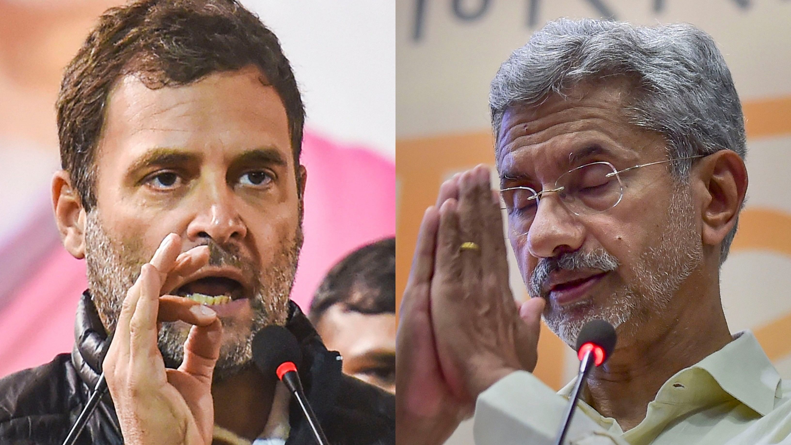 <div class="paragraphs"><p>Congress leader Rahul Gandhi (L) and S Jaishankar (R). </p></div>