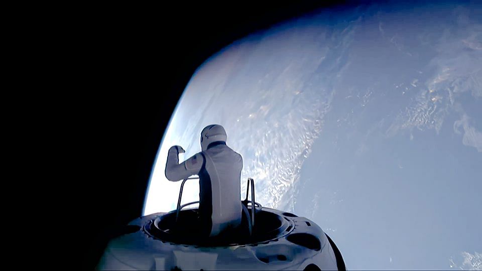 <div class="paragraphs"><p>An image shared by the Polaris Dawn mission showing the world's first private spacewalk.</p></div>