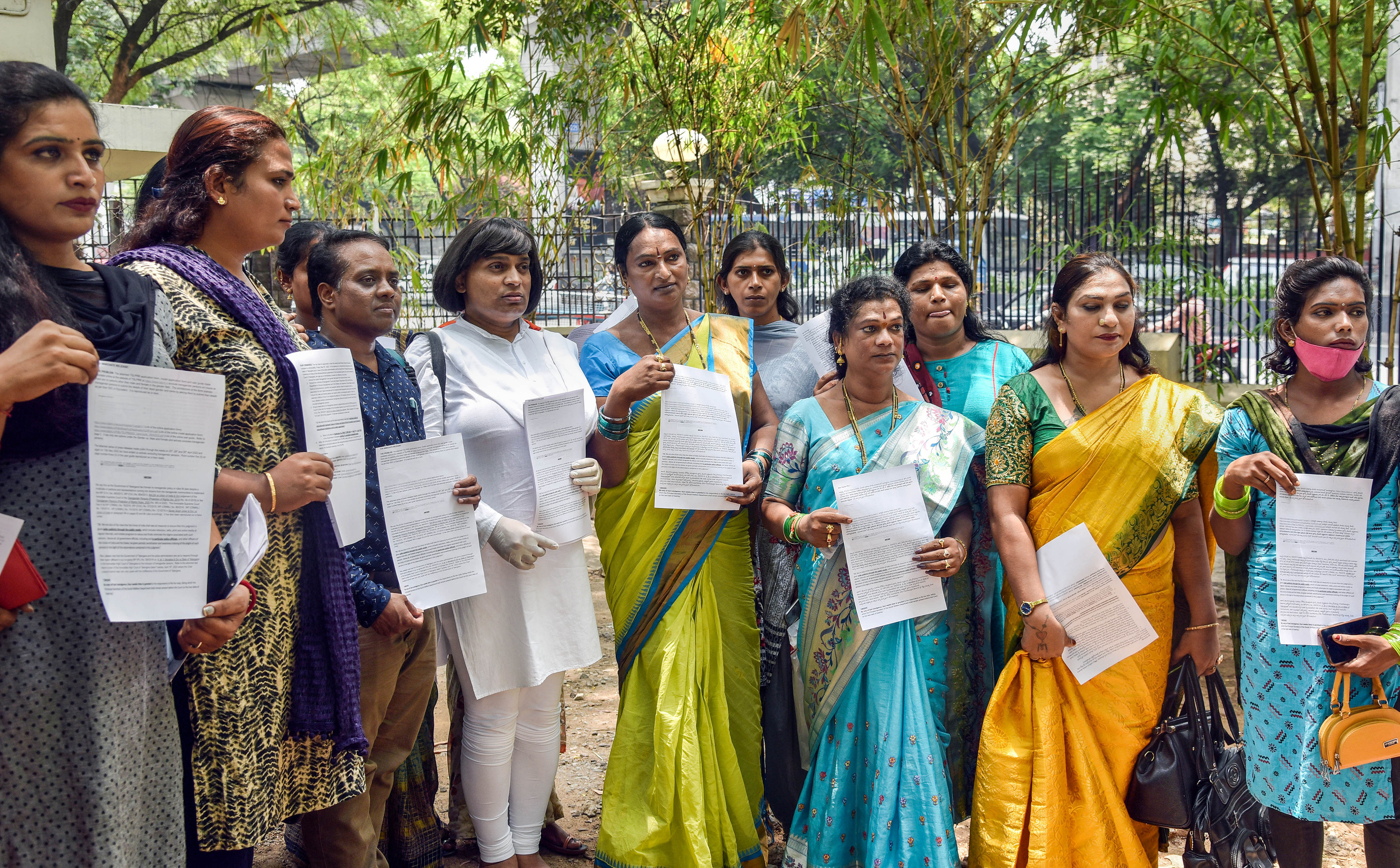 <div class="paragraphs"><p>File photo of members of the transgender community submitting a memorandum to the office of the DGP in Hyderabad demanding an ‘others’ column (in the gender section) in job application forms.</p></div>