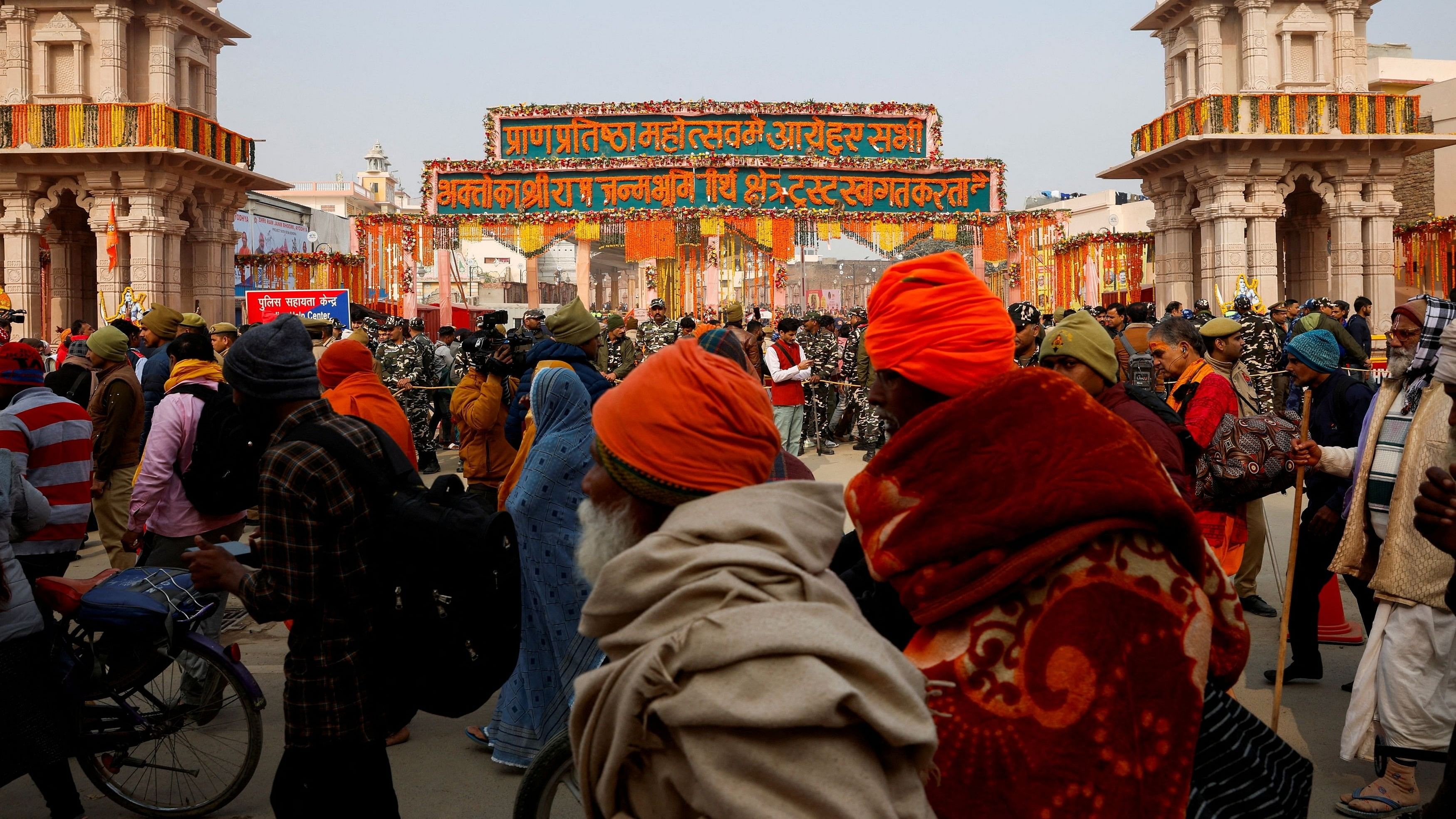 <div class="paragraphs"><p>Devotees wait to enter Lord Ram temple after its inauguration in Ayodhya, India.</p></div>