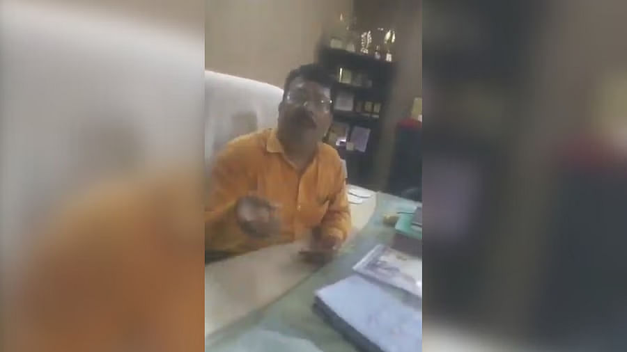 <div class="paragraphs"><p>The principal arguing with the student's mother in the viral video.</p></div>