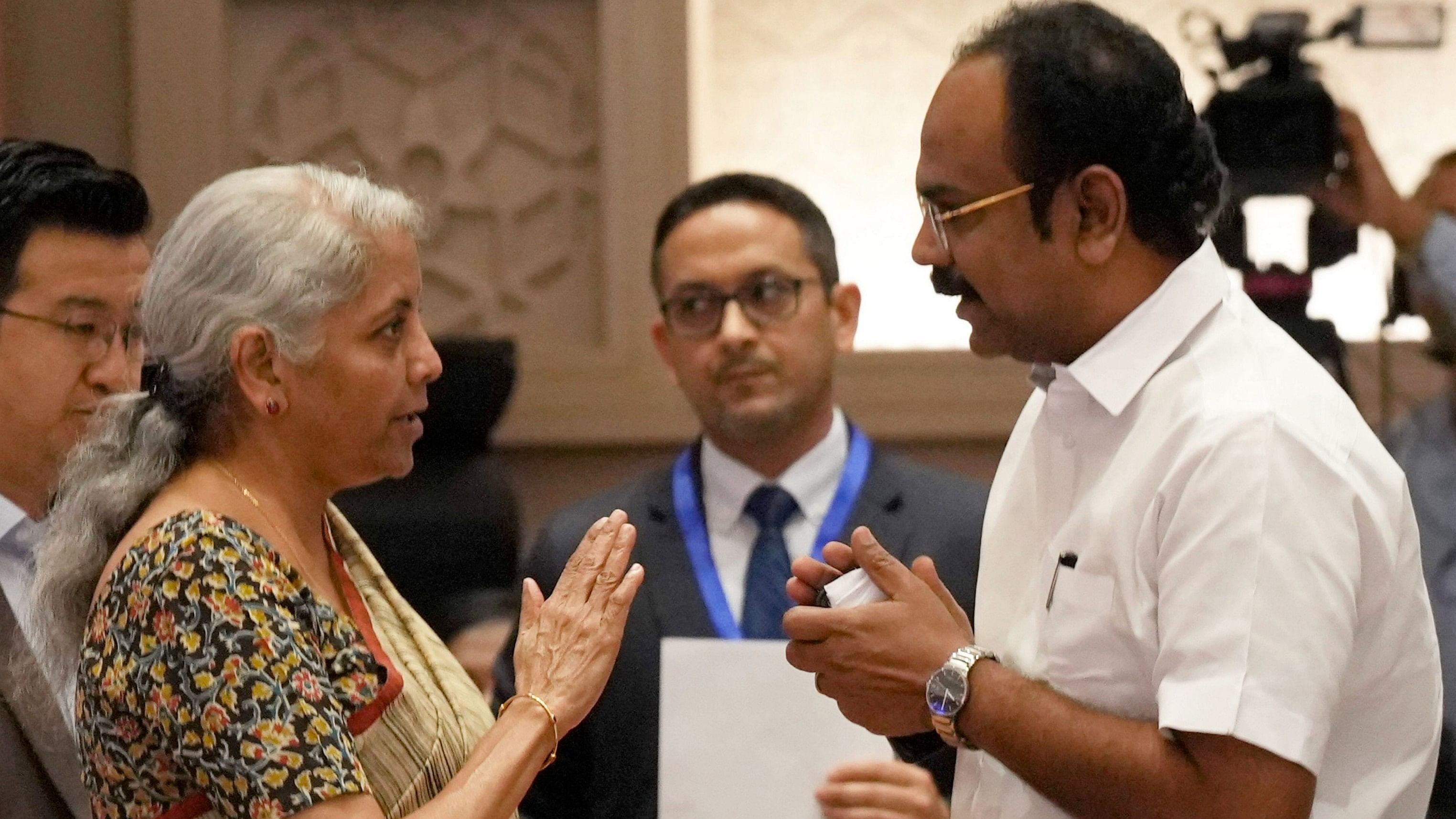 <div class="paragraphs"><p>Union Finance Minister Nirmala Sitharaman with Tamil Nadu Finance Minister Thangam Thennarasu </p></div>