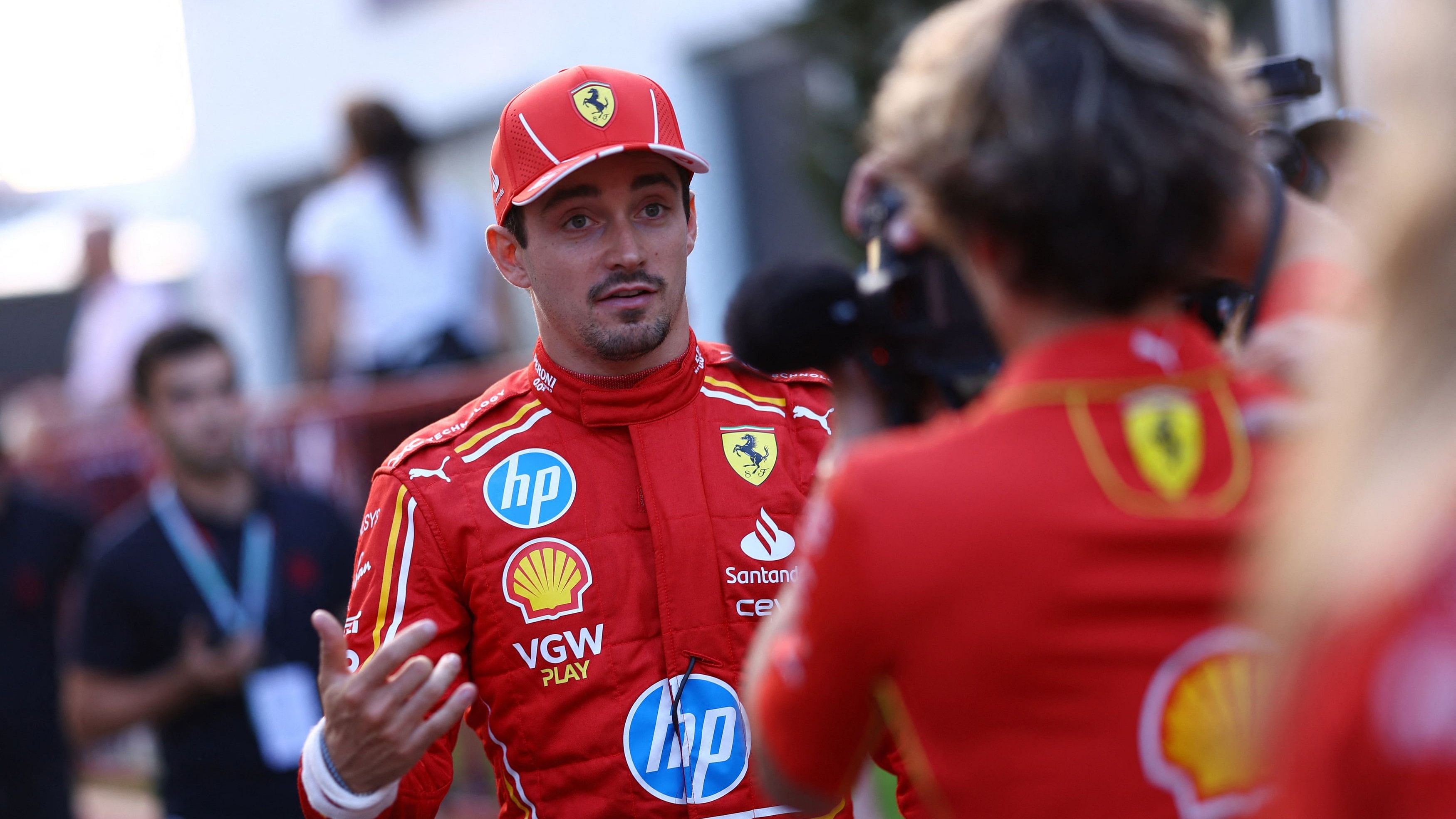 <div class="paragraphs"><p>Ferrari's Charles Leclerc after qualifying in pole position.</p></div>