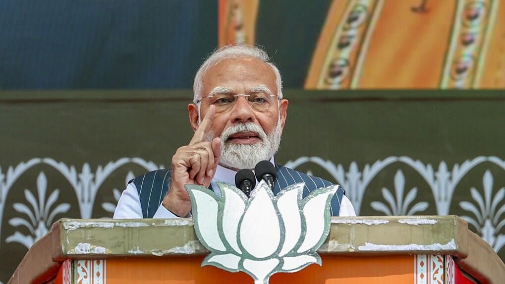 <div class="paragraphs"><p>Prime Minister Narendra Modi addresses a public meeting ahead of the upcoming Jammu and Kashmir Assembly elections, in Doda district.</p></div>