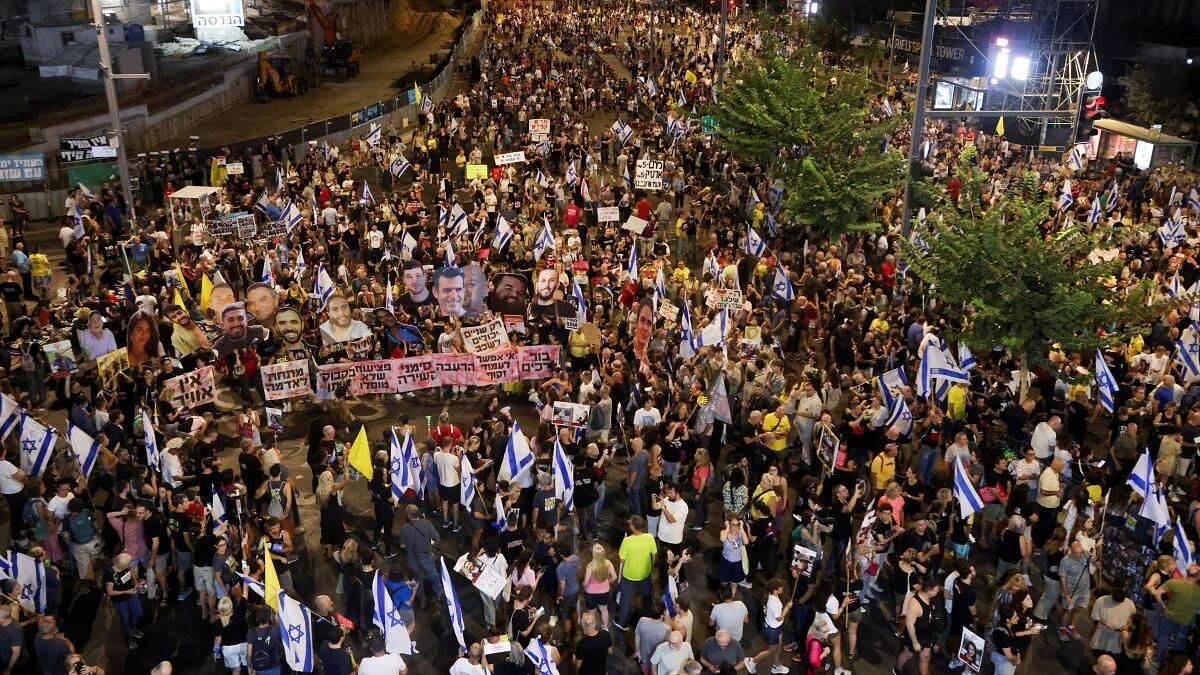 <div class="paragraphs"><p>People attend a protest against the government and to show support for the hostages who were kidnapped during the deadly October 7 attack by Hamas.&nbsp;</p></div>