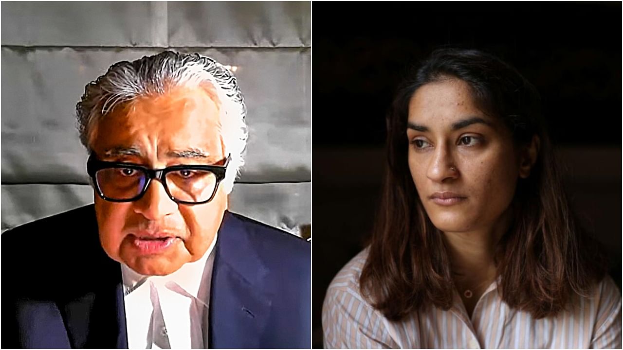 <div class="paragraphs"><p>Senior advocate Harish Salve(L) and Olympian-turned politician Vinesh Phogat.&nbsp;</p></div>