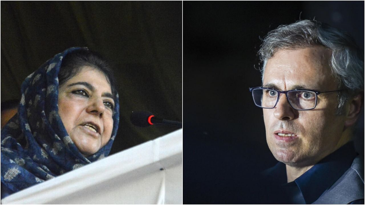 <div class="paragraphs"><p>PDP leader Mehbooba Mufti; NC leader Omar Abdullah. </p></div>