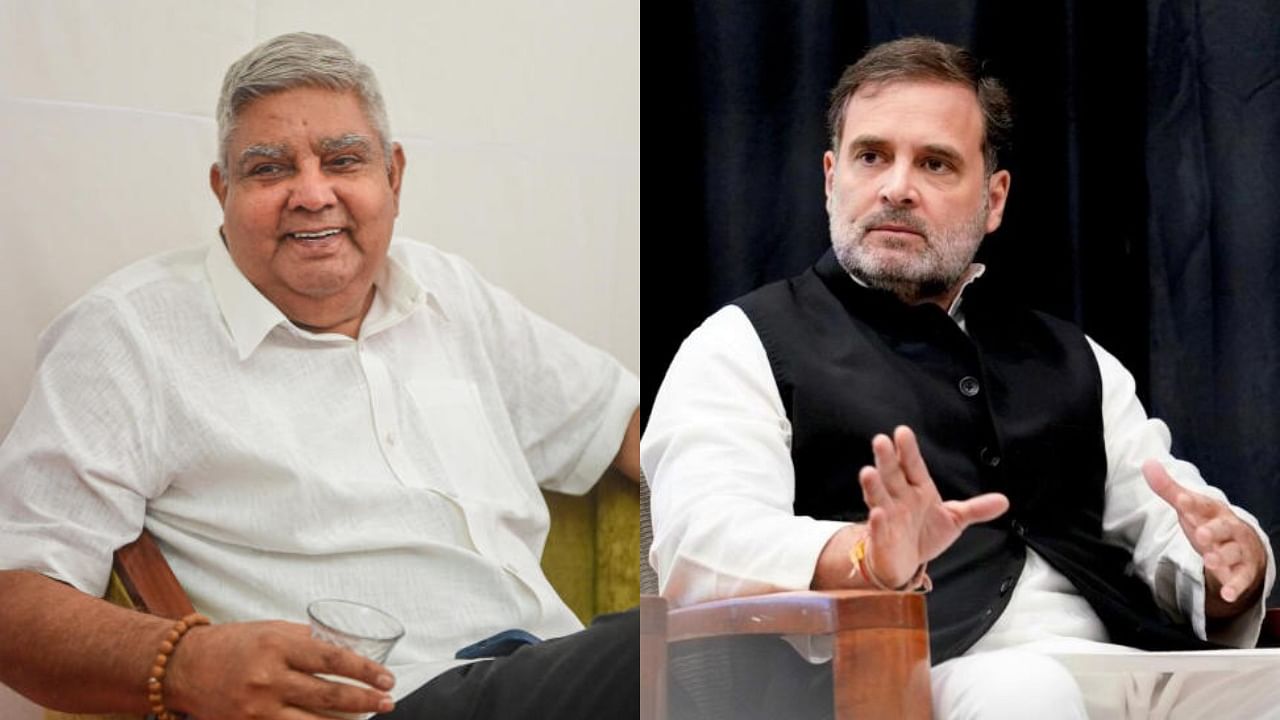 <div class="paragraphs"><p>Vice President Jagdeep Dhankhar (L) and LoP Rahul Gandhi (R).</p></div>