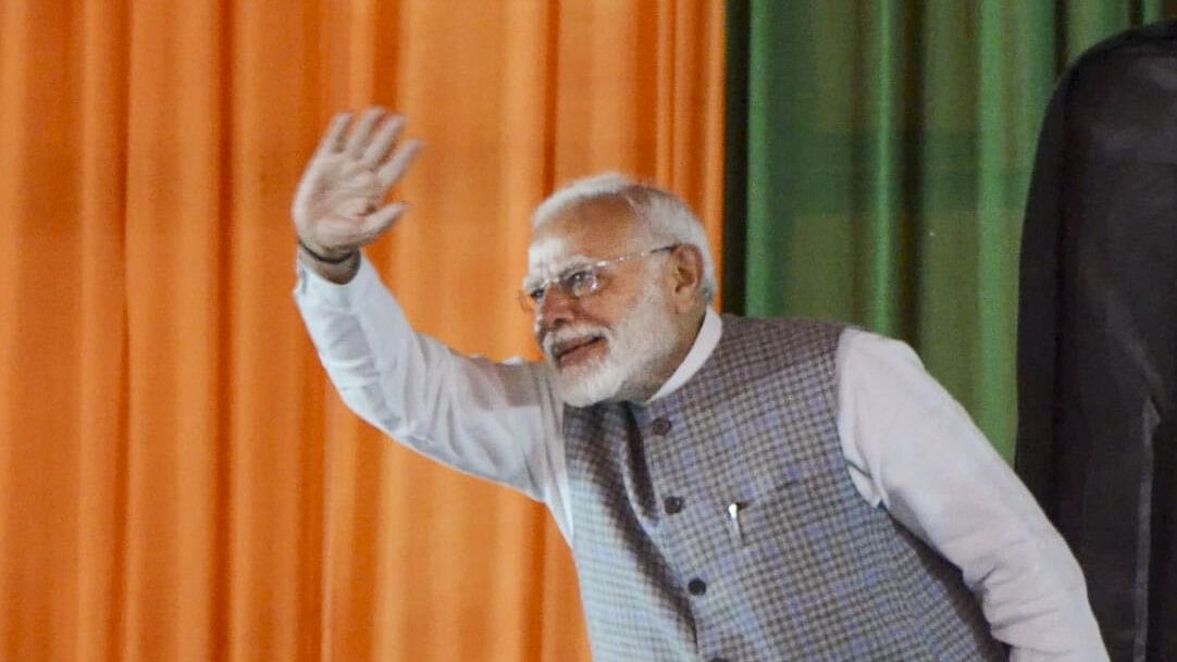 <div class="paragraphs"><p>Prime Minister Narendra Modi during a public meeting, in Jamshedpur, Jharkhand.</p></div>