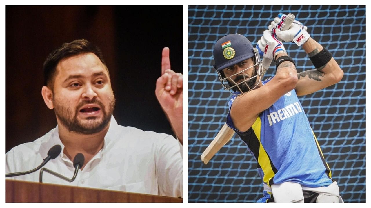 <div class="paragraphs"><p>Tejashwi Yadav (Left) and Virat Kohli (Right).</p></div>