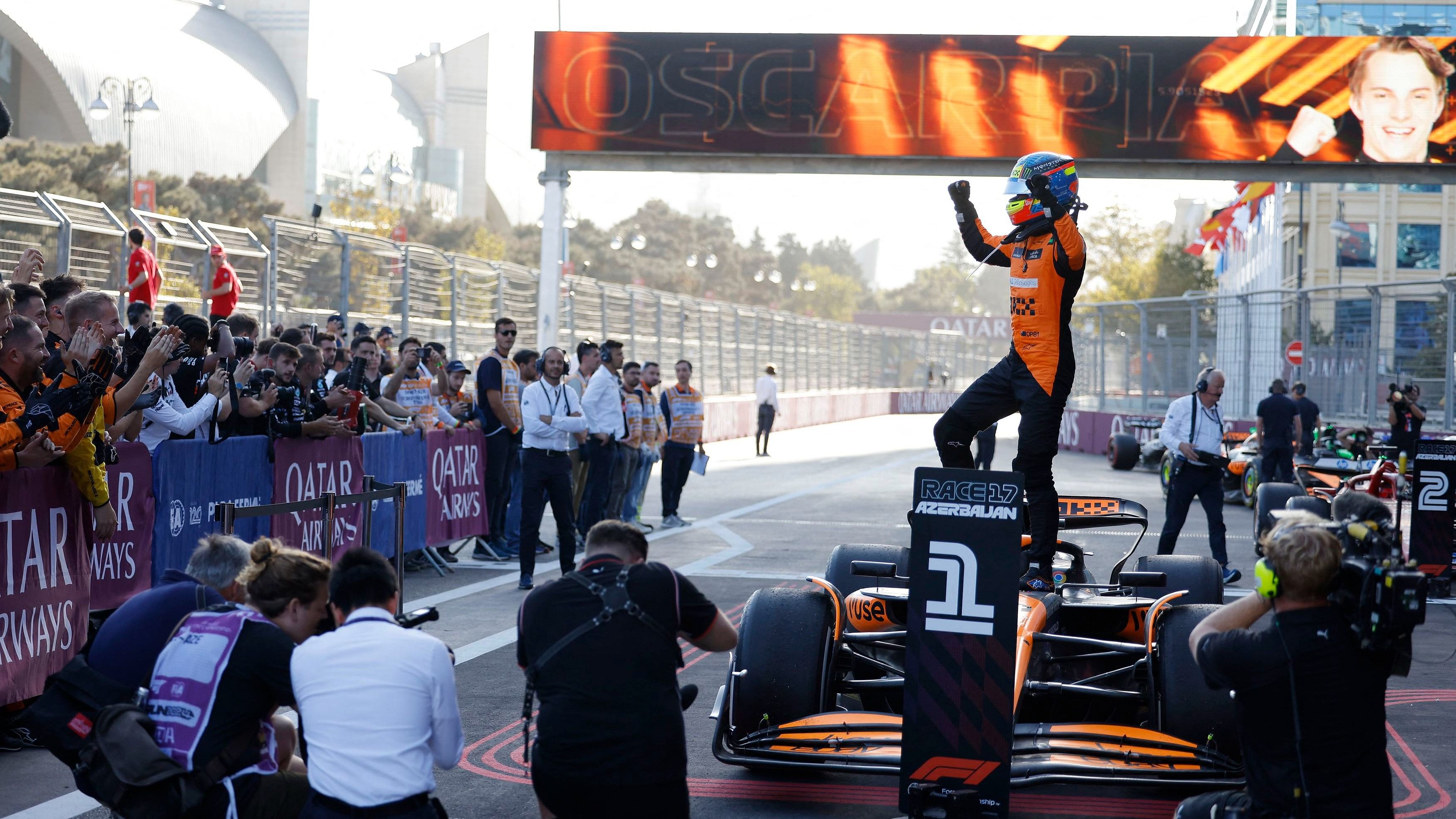 <div class="paragraphs"><p>McLaren's Oscar Piastri celebrates after winning the race.</p></div>