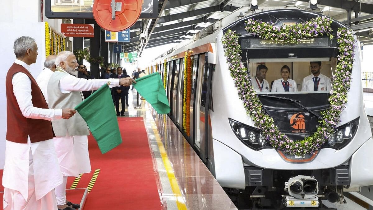 <div class="paragraphs"><p>Prime Minister Narendra Modi inaugurates Ahmedabad Metro Rail Project, in Ahmedabad.</p></div>