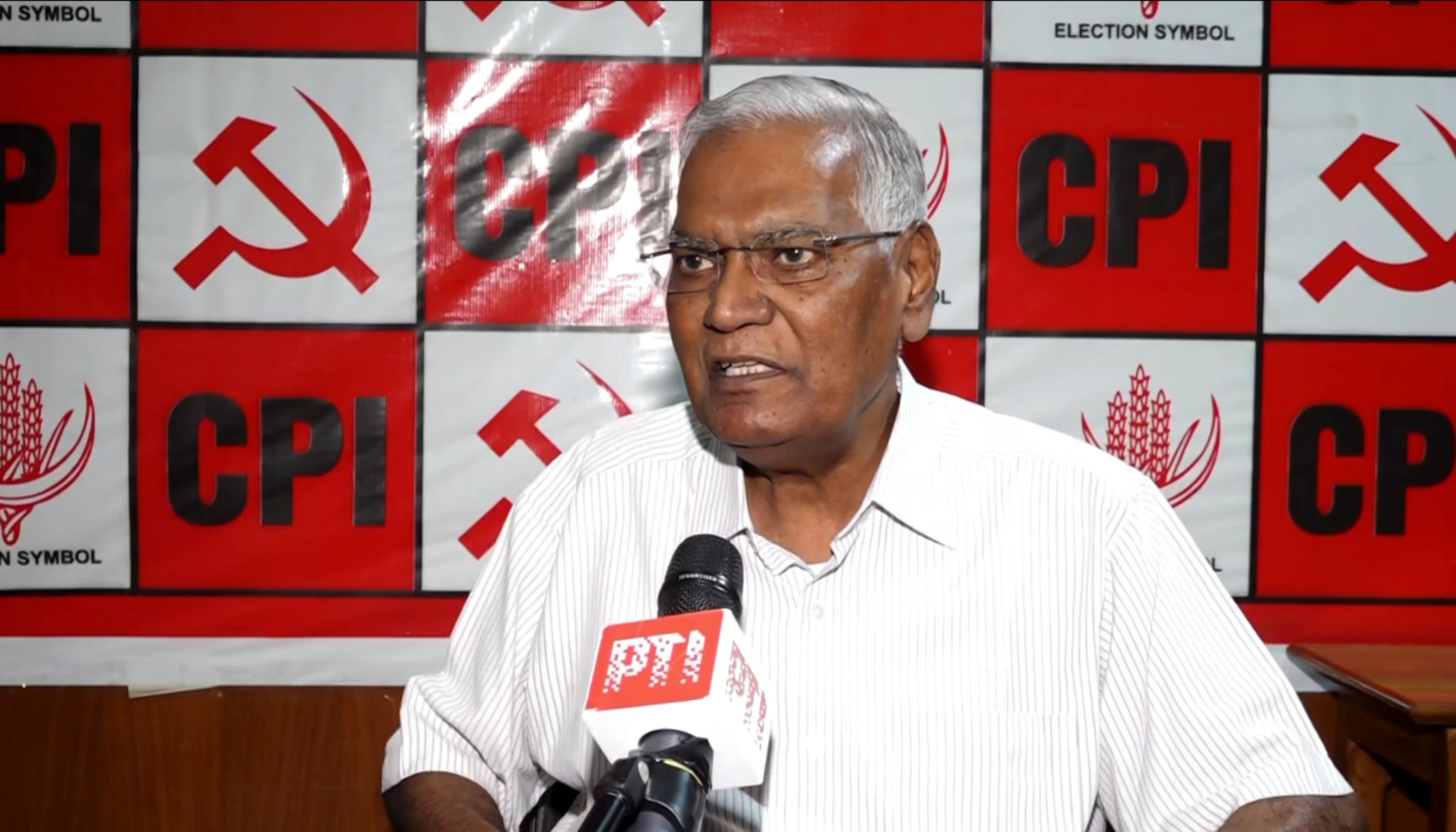 <div class="paragraphs"><p> CPI National Secretary D Raja talks to media.</p></div>