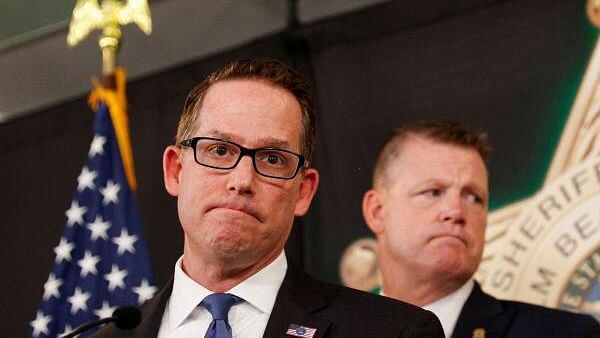 <div class="paragraphs"><p>Special Agent in Charge Jeffrey B. Veltri of the FBI Miami Field Office and Acting Director of the U.S. Secret Service Ronald Rowe Jr. look on during a press conference as the FBI investigates what they said was an apparent assassination attempt in Florida on Republican presidential nominee and former U.S. President Donald Trump, in West Palm Beach, Florida, U.S. September 16, 2024</p></div>