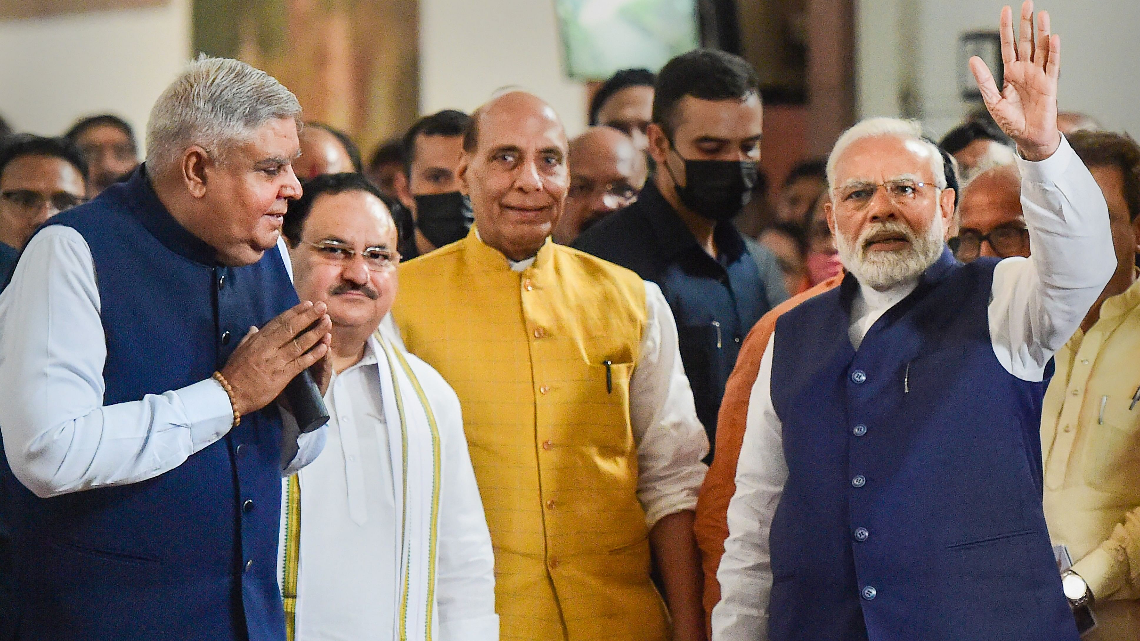 <div class="paragraphs"><p>Vice-president Jagdeep Dhankhar with Prime Minister Narendra Modi</p></div>