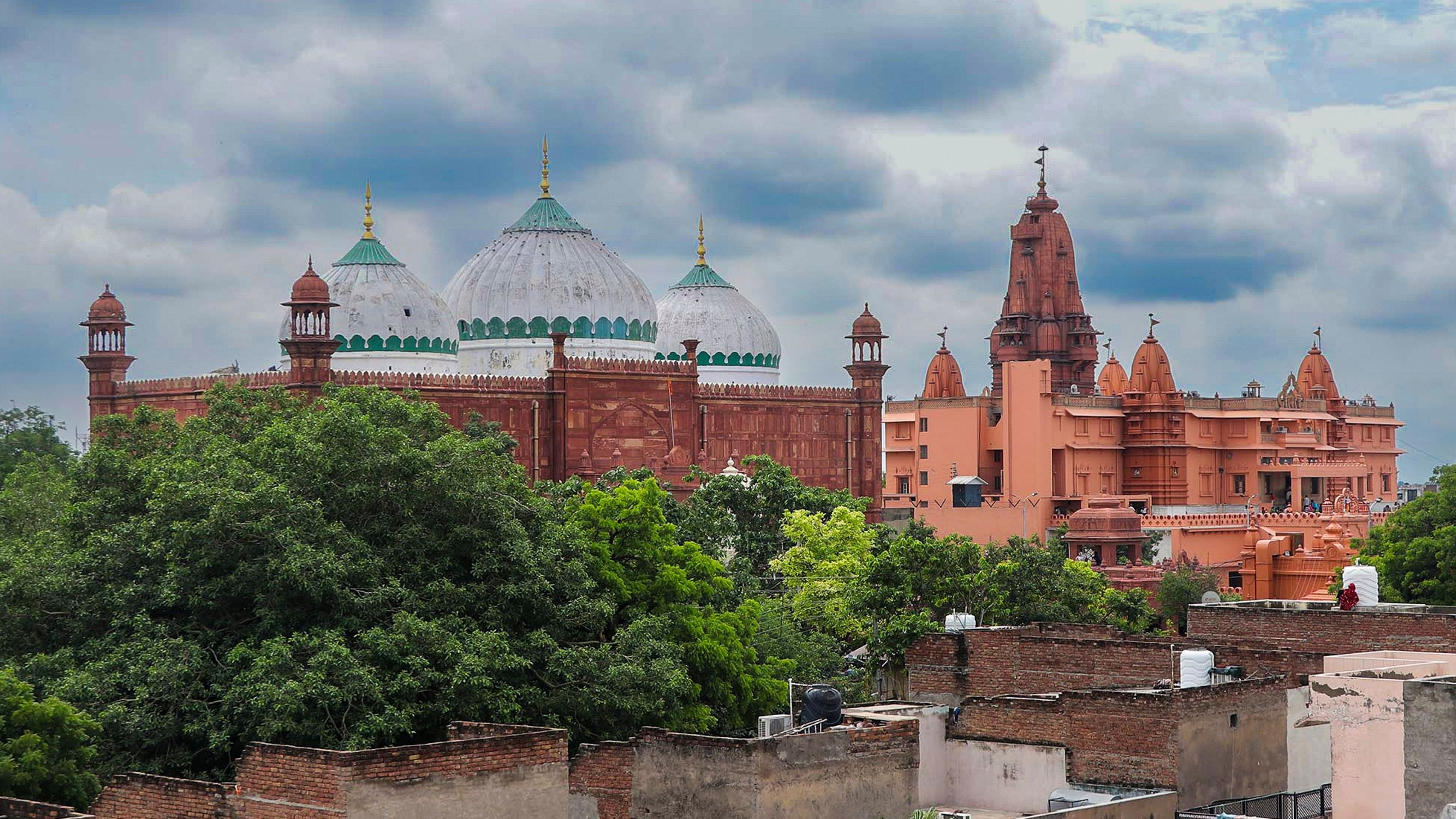 <div class="paragraphs"><p>A view of Sri Krishna temple and Shahi Idgah mosque, in Mathura.&nbsp;</p></div>