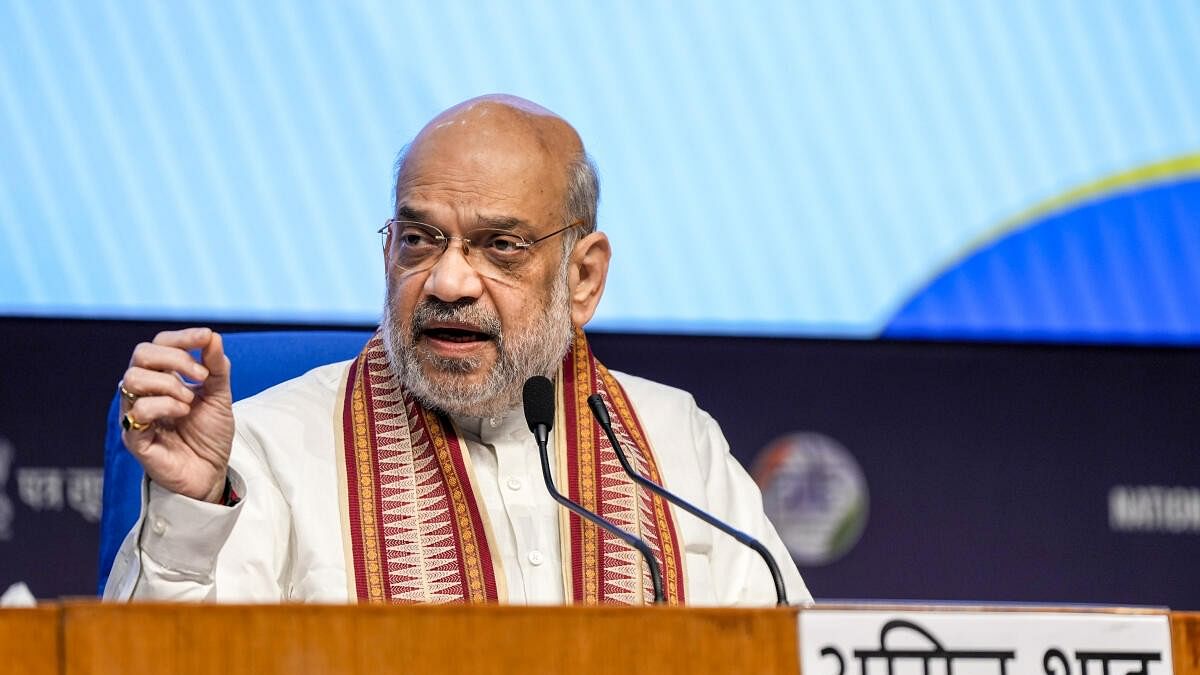 <div class="paragraphs"><p>Union Home Minister and Minister of Cooperation Amit Shah addresses at the release of a special booklet on achievements of first 100 days of the government during Prime Minister Narendra Modi's third term, in New Delhi.&nbsp;</p></div>