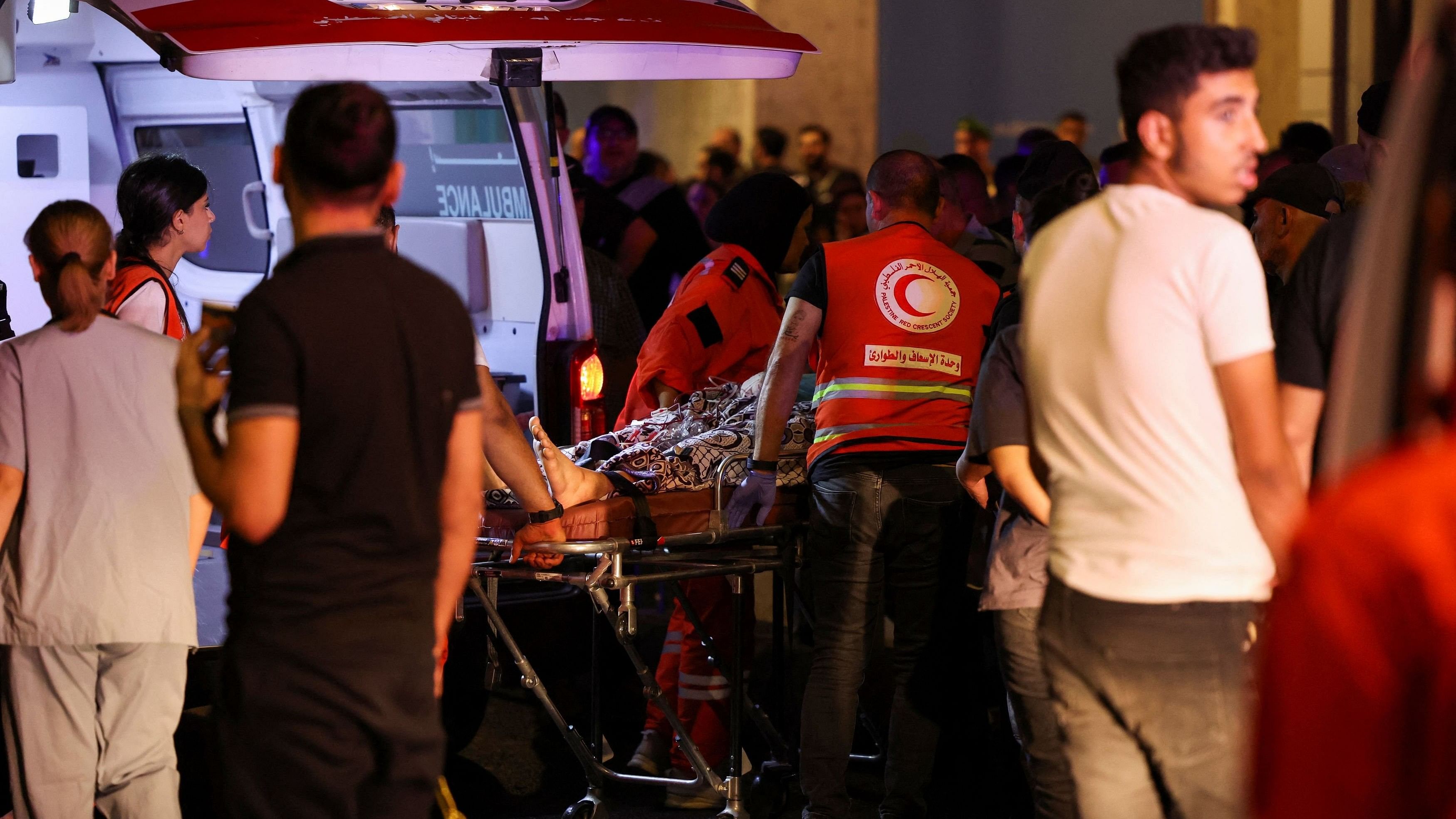 <div class="paragraphs"><p>A person is carried on a stretcher outside American University of Beirut Medical Center  as people, including Hezbollah fighters and medics, were wounded and killed when the pagers they use to communicate exploded across Lebanon, according to a security source, in Beirut, Lebanon September 17, 2024. </p></div>