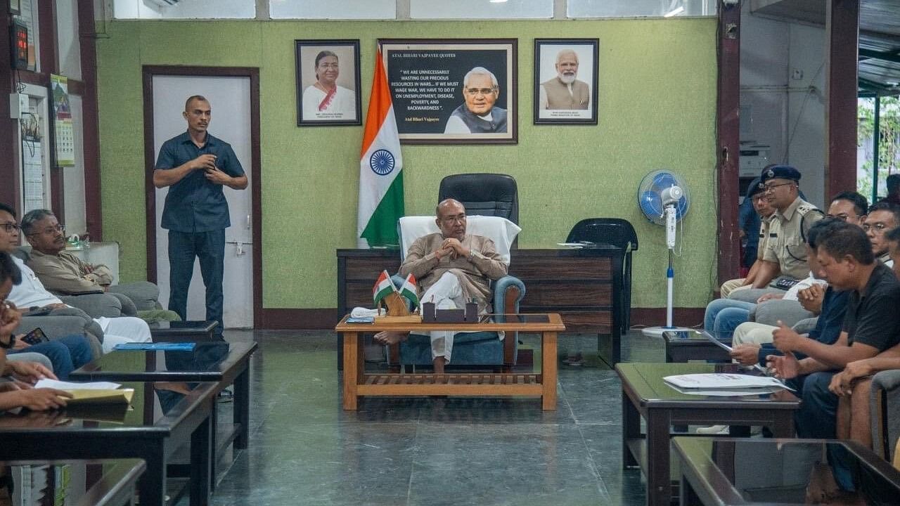 <div class="paragraphs"><p>CM N. Biren Singh meeting Joint Action Committee regarding the treatment of the victim, on September 14. </p></div>