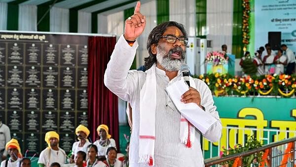 <div class="paragraphs"><p>Jharkhand Chief Minister Hemant Soren&nbsp;speaks during the 'Aapki Yojana Aapki Sarkar Aapke Dwar' program, at Meral in Garhwa, Jharkhand on Sept 19.</p></div>