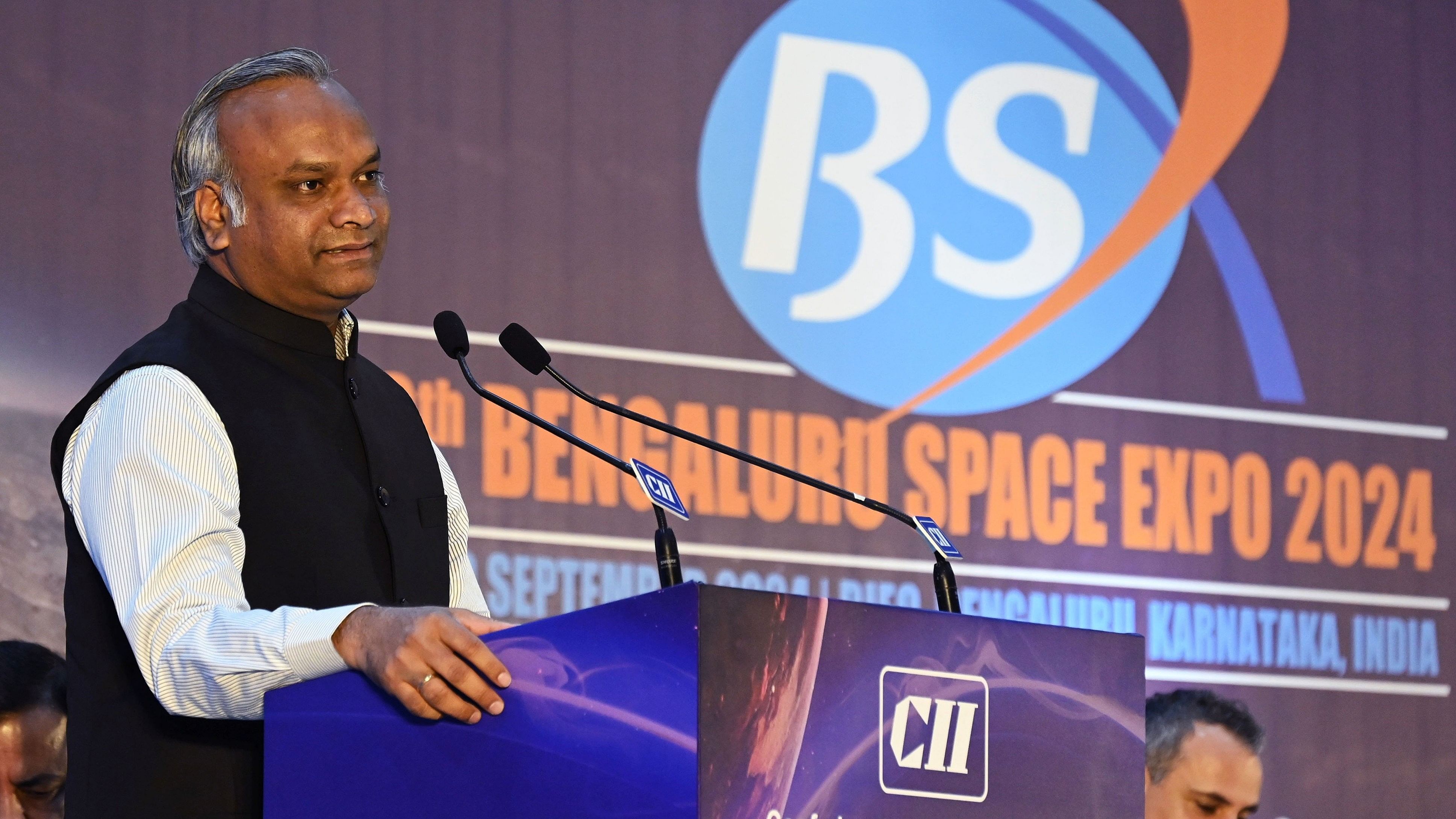 <div class="paragraphs"><p>IT &amp; BT Minister Priyank Kharge talks at the inauguration of 8th Bengaluru Space Expo 2024 at Bangalore International Exhibition Centre (BIEC) on Wednesday September 18, 2024.</p></div>