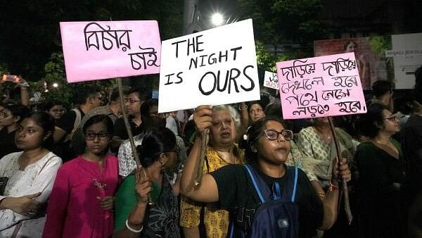 <div class="paragraphs"><p>Women protesters take the streets as part of the 'Reclaim the Night' march against the R G Kar&nbsp; rape and murder incident.</p></div>