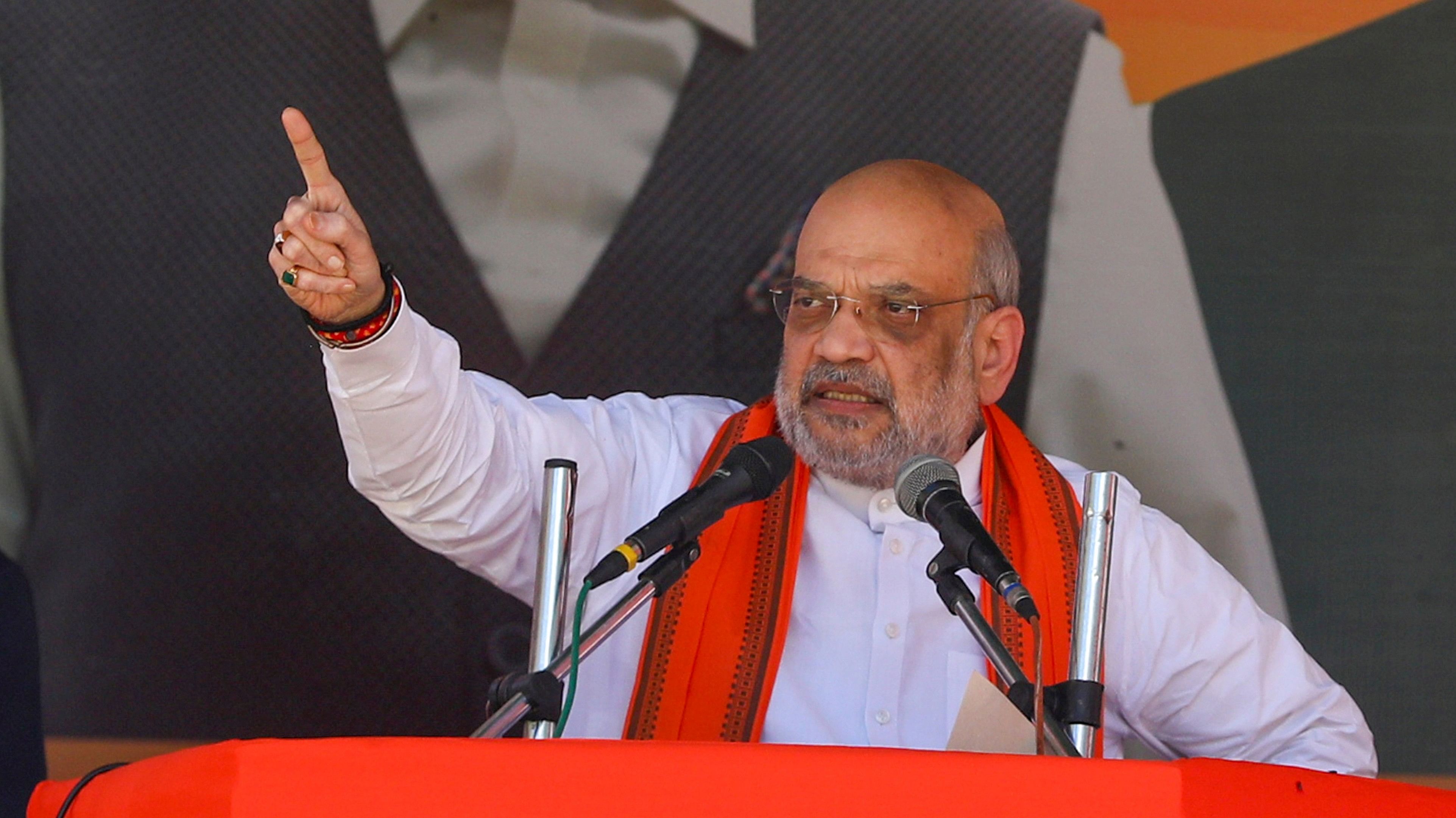 <div class="paragraphs"><p>File Photo:  Union Home Minister Amit Shah speaks during a public meeting ahead of J&amp;K Assembly elections, in Kishtwar district, Jammu &amp; Kashmir.</p></div>