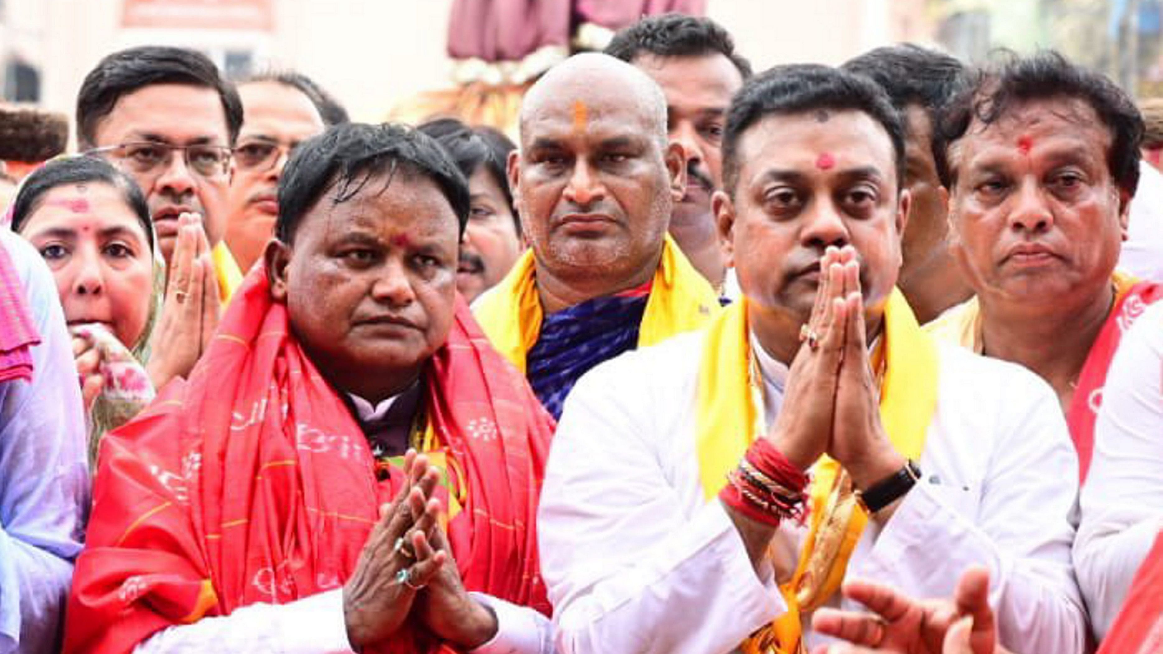 <div class="paragraphs"><p>File Photo: Odisha Chief Minister Mohan Charan Majhi with BJP leader Sambit Patra and others visit Jagannath Temple, in Puri.  </p></div>