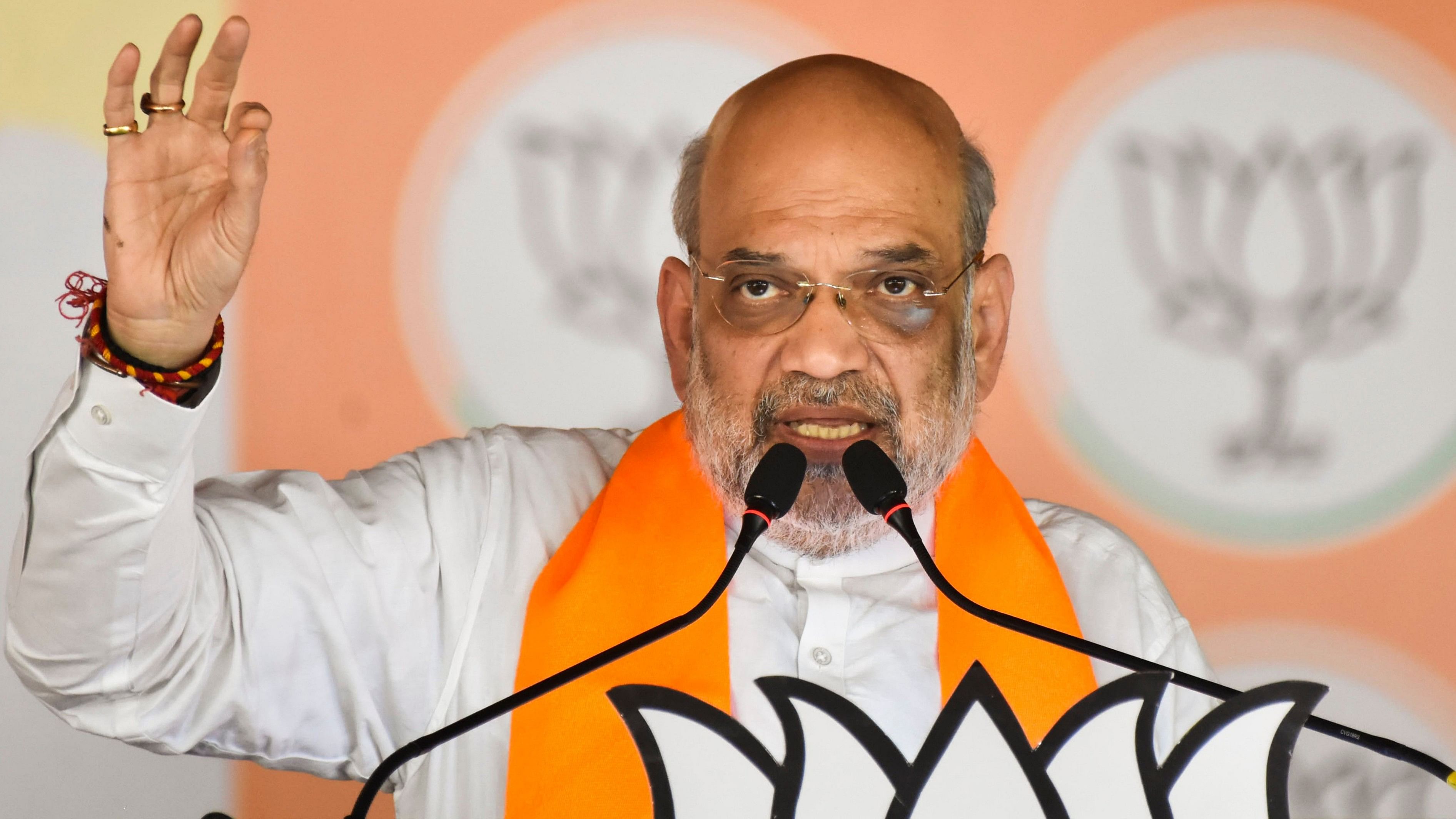 <div class="paragraphs"><p>Union Home Minister Amit Shah addresses a public meeting </p></div>