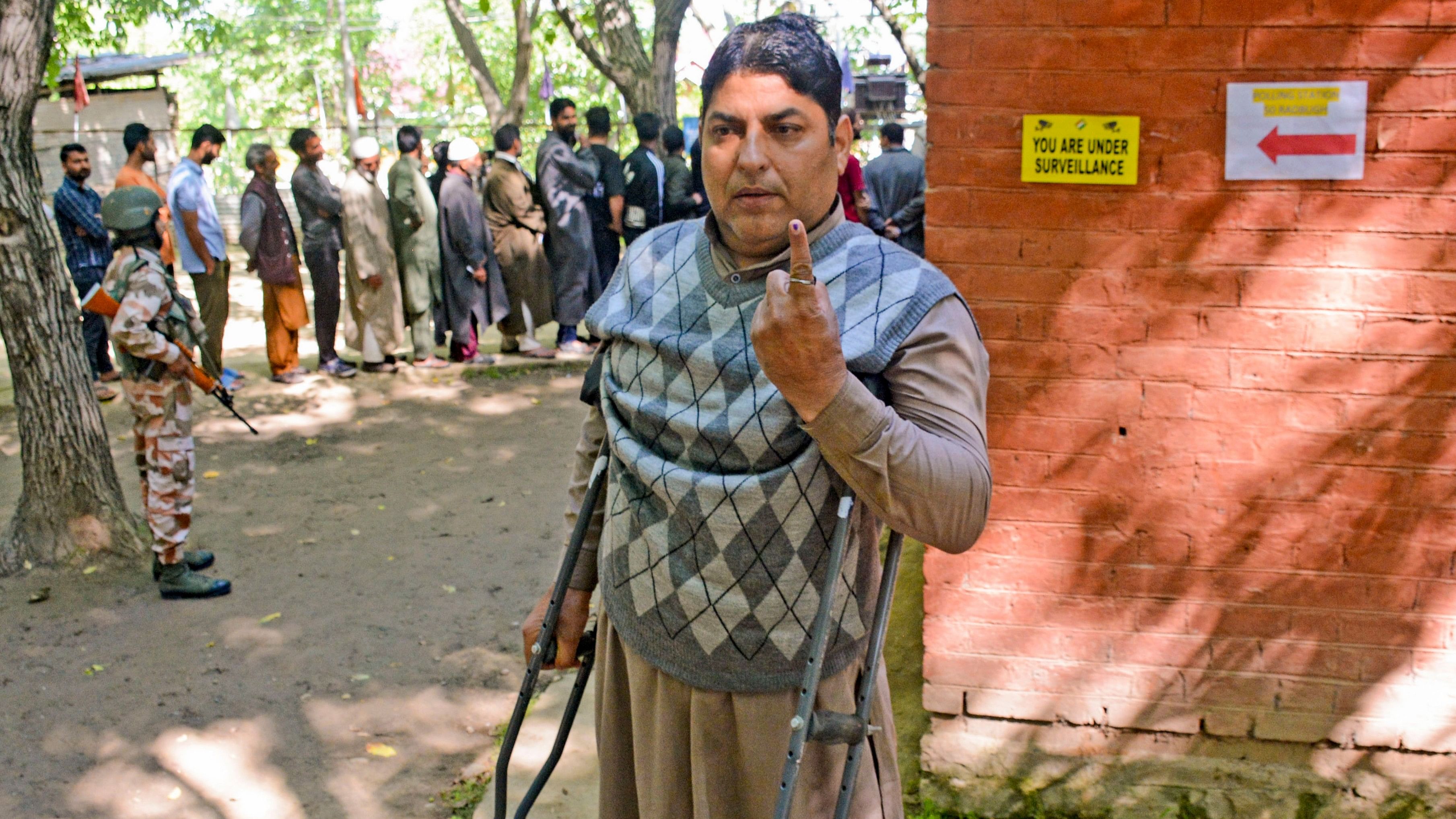 <div class="paragraphs"><p>A disabled voter casts his vote. Representative image.</p></div>