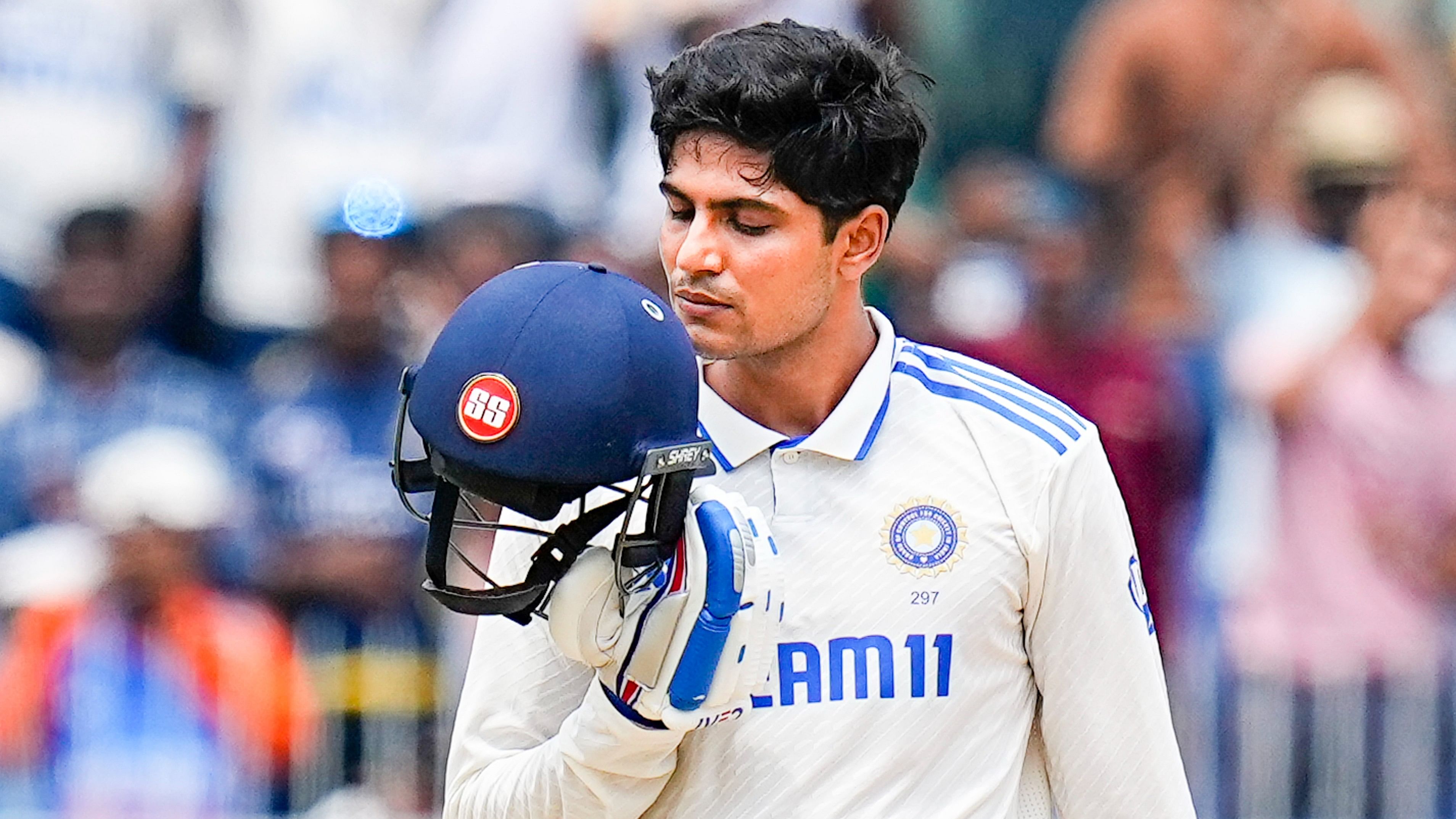 <div class="paragraphs"><p>Shubman Gill celebrates his century on the third day of the first test cricket match between India and Bangladesh, at the MA Chidambaram Stadium, in Chennai.&nbsp;</p></div>