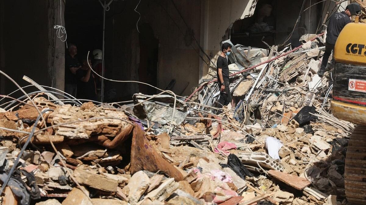 <div class="paragraphs"><p>Aftermath of Israeli strike on Beirut's southern suburbs.</p></div>