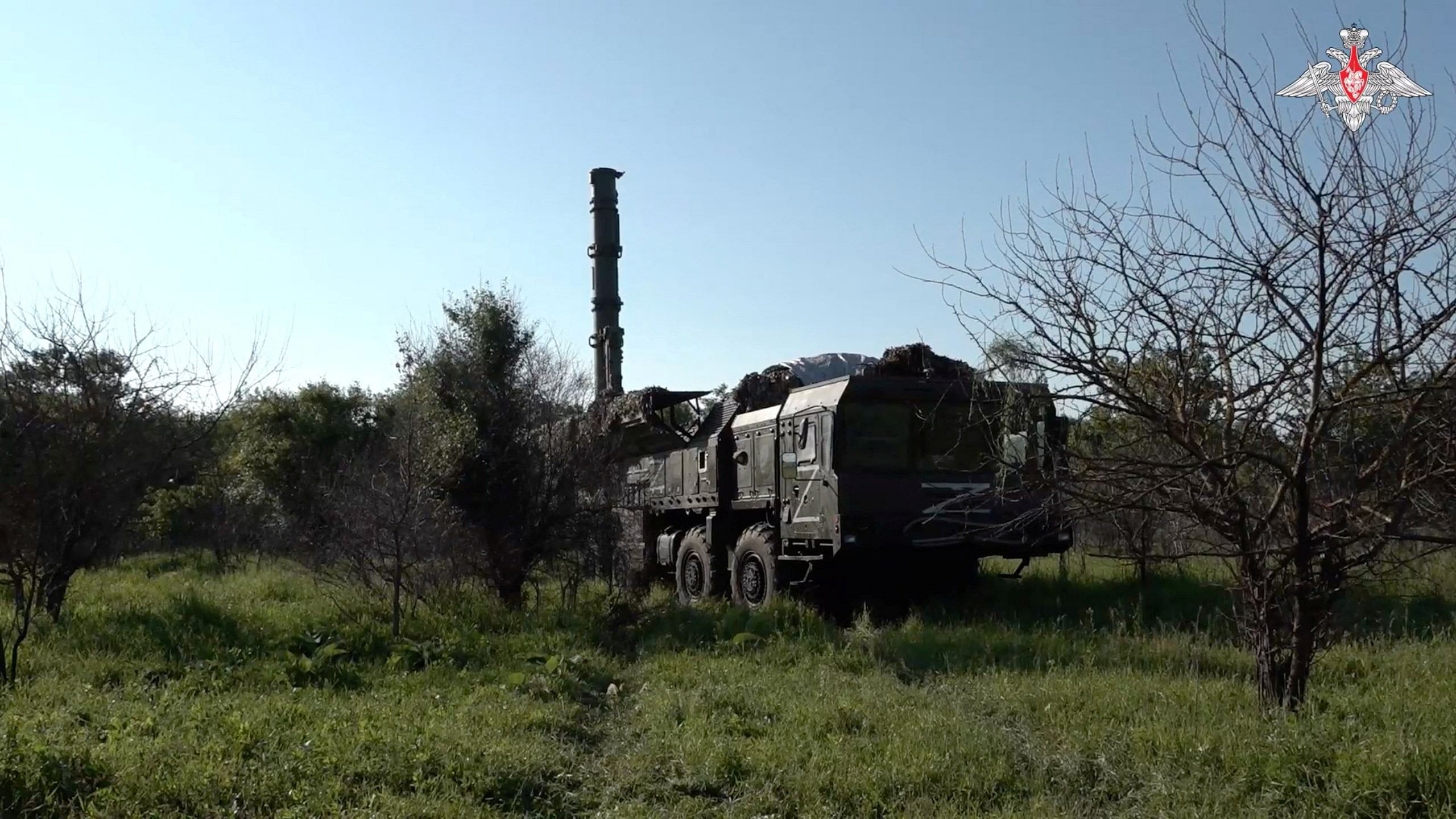 <div class="paragraphs"><p>A view shows a Russian missile launcher capable of carrying a nuclear warhead  </p></div>