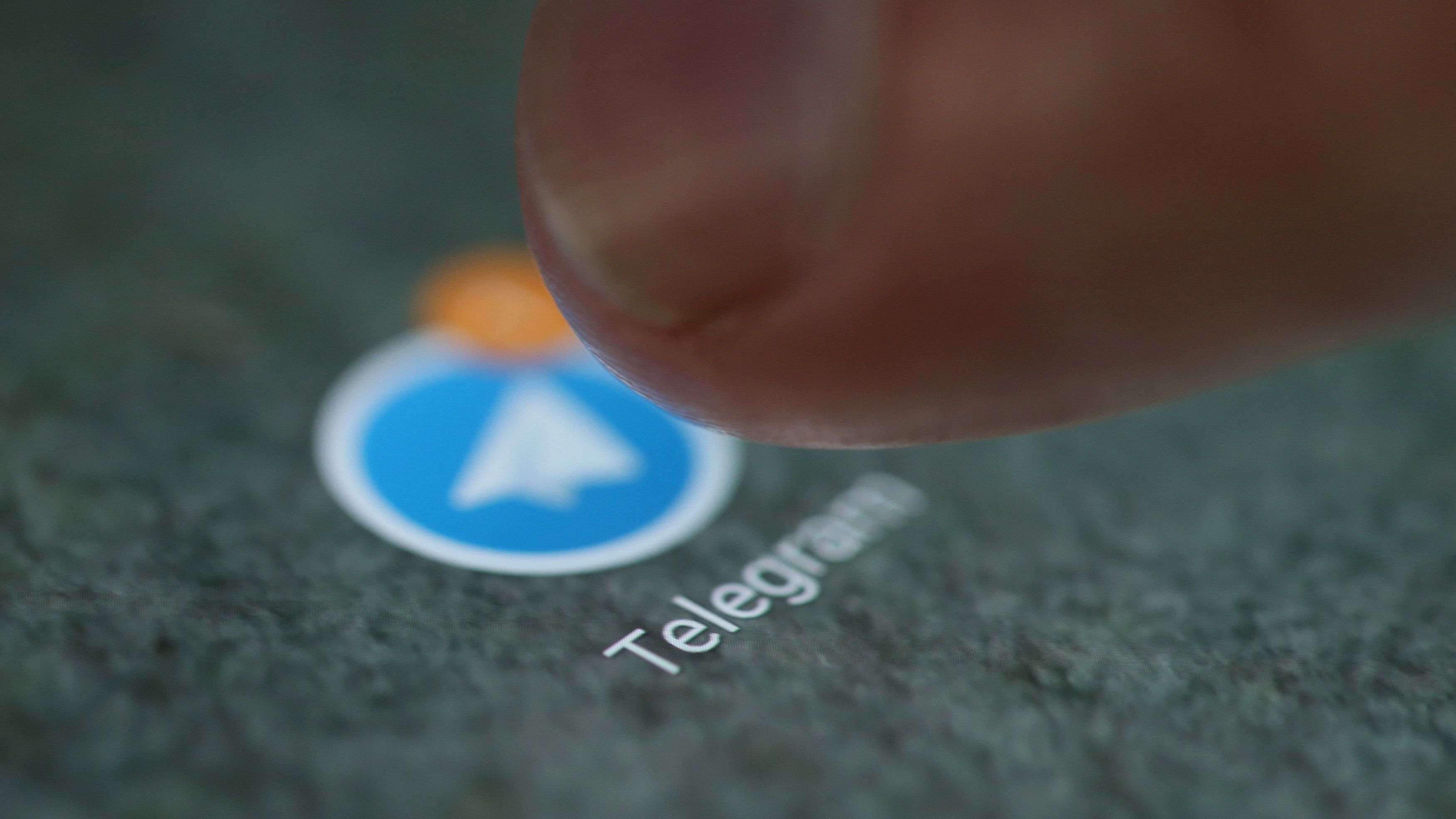 <div class="paragraphs"><p>he Telegram app logo is seen on a smartphone in this picture illustration.</p></div>