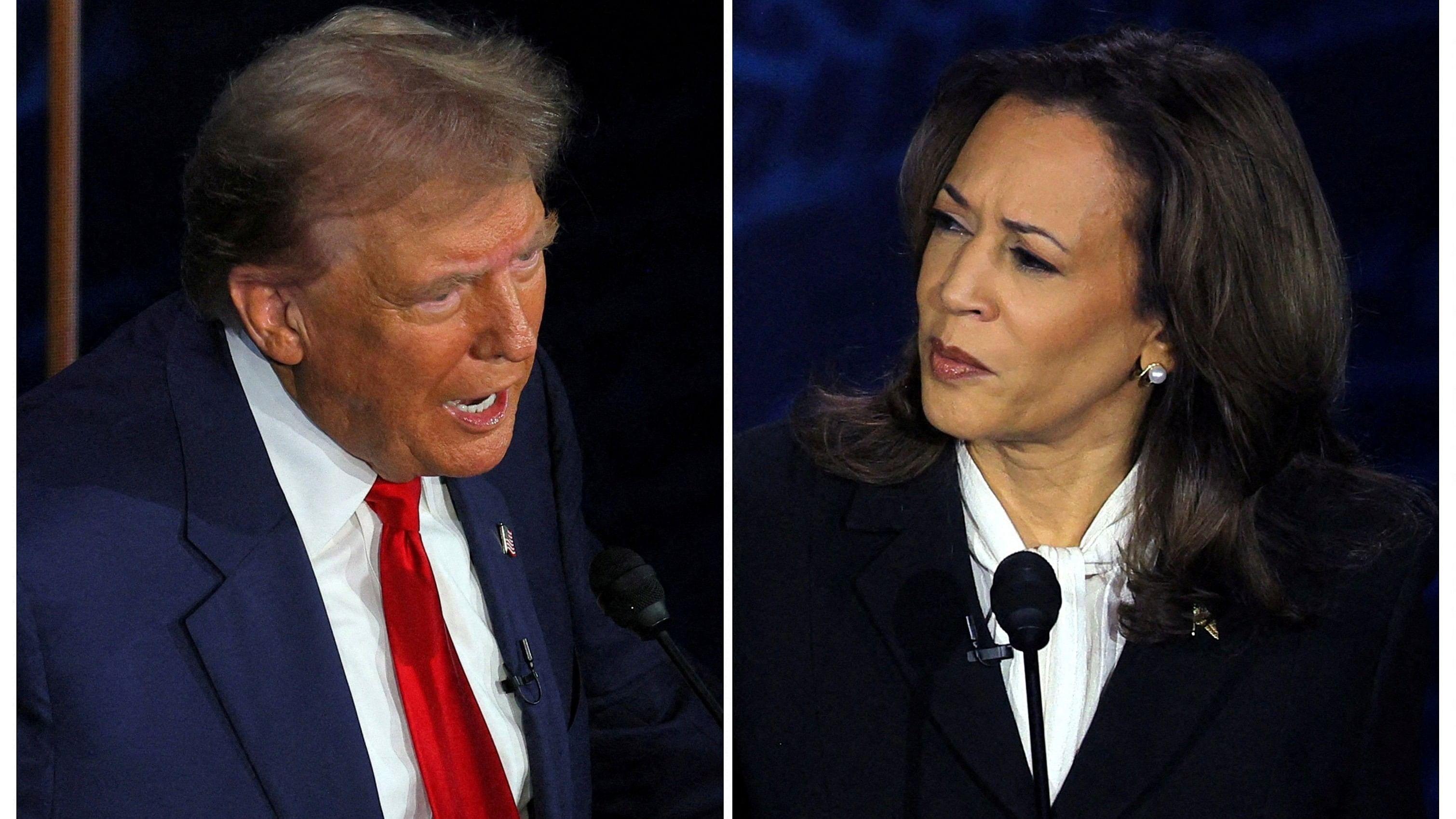 <div class="paragraphs"><p>Republican presidential nominee, former US President Donald Trump (L) and Democratic presidential nominee, US Vice President Kamala Harris (R).</p></div>