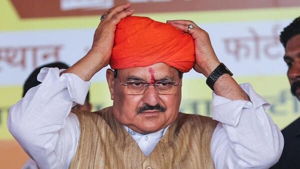 <div class="paragraphs"><p>Union Minister and BJP National President JP Nadda during an election rally ahead of the second phase of Jammu and Kashmir Assembly elections, in Jammu.&nbsp;</p></div>