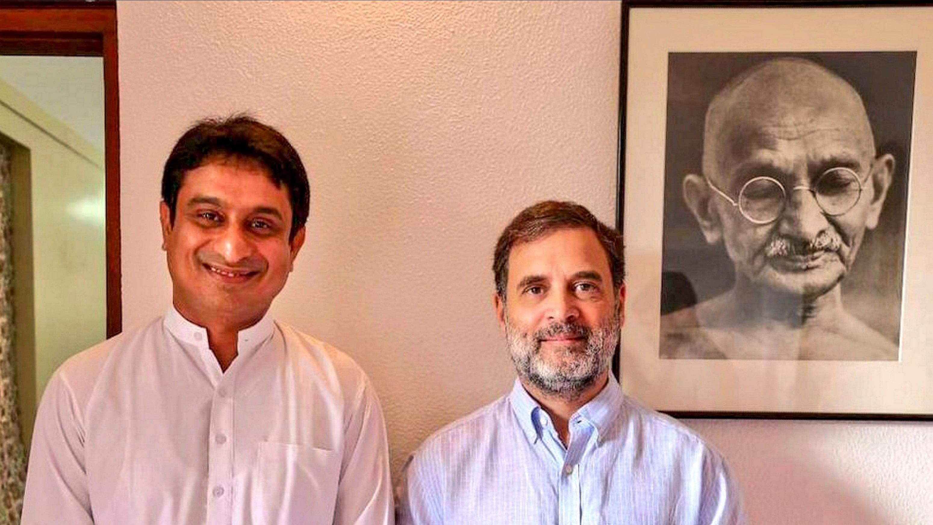 <div class="paragraphs"><p>Congress leader Rahul Gandhi with Uday Bhanu Chib who was appointed as the new Chief of the Indian Youth Congress (IYC) by Congress President Mallikarjun Kharge on Sept. 22, 2024</p></div>