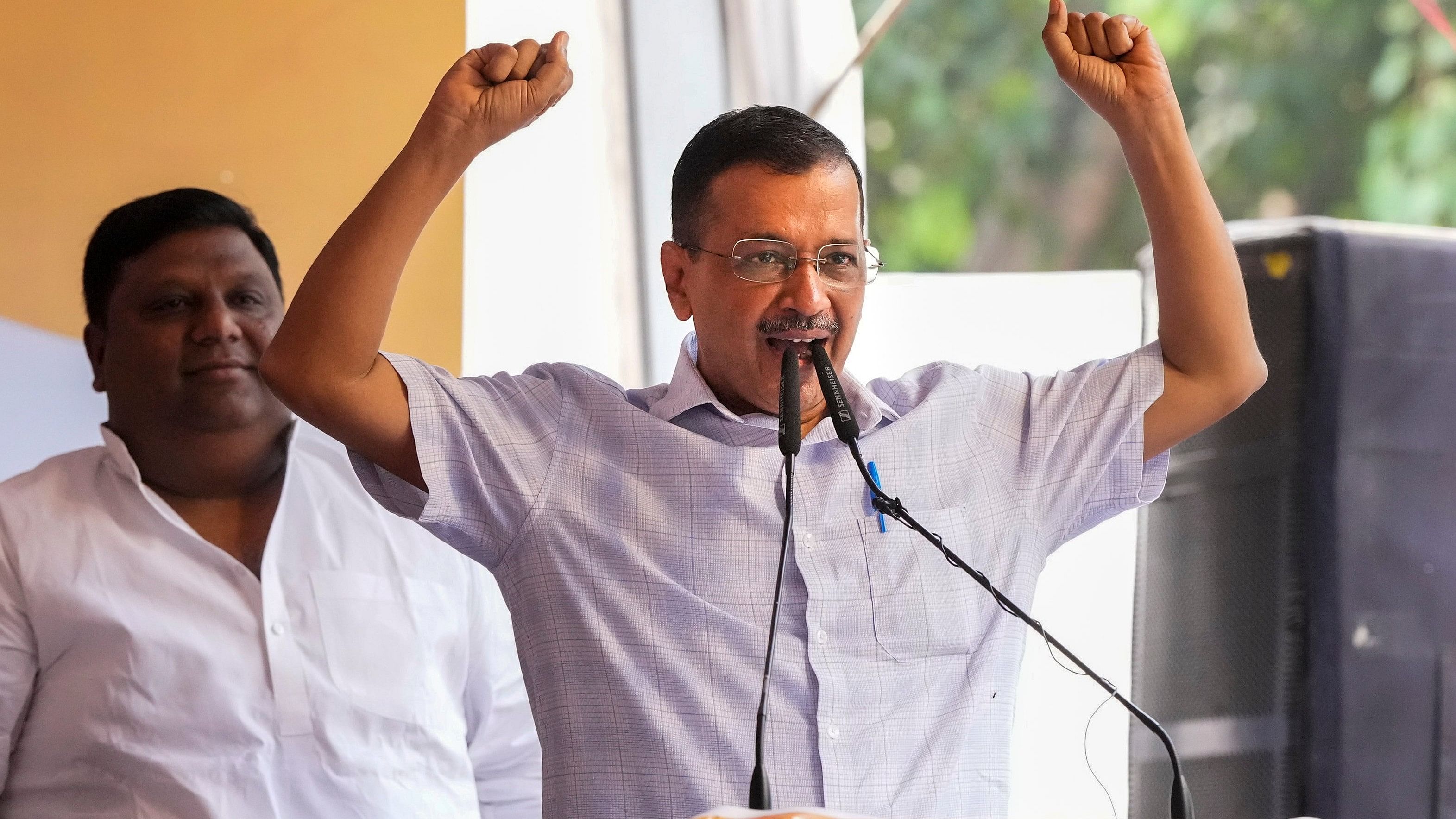 <div class="paragraphs"><p>New Delhi: AAP National Convenor Arvind Kejriwal addresses during 'Janta Ki Adalat, at Jantar Mantar in New Delhi, Sunday, Sept. 22, 2024. </p></div>