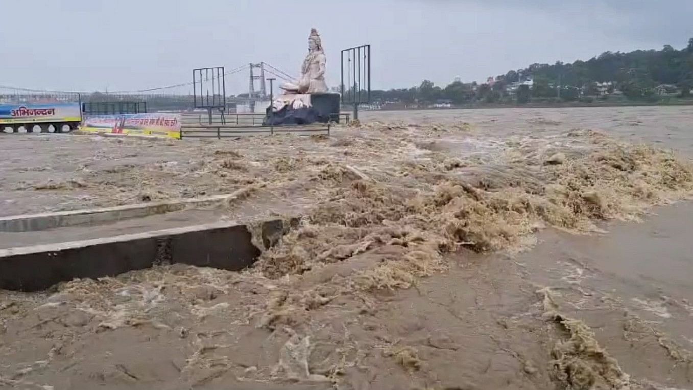 <div class="paragraphs"><p>Ganga river in spate following heavy rainfall in Rishikesh, Uttarakhand.</p></div>