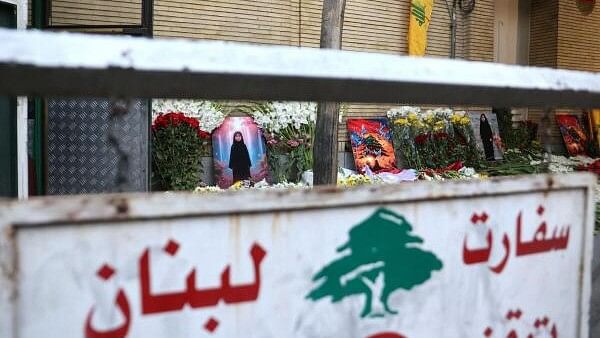 <div class="paragraphs"><p>Flowers are kept on the gate of Lebanon's Embassy of Iran following the explosion of pagers across Lebanon, in Tehran, Iran September 18, 2024. </p></div>