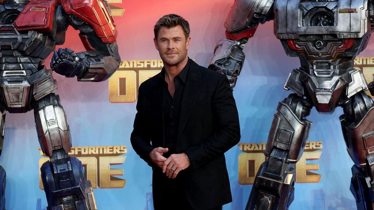 <div class="paragraphs"><p>Chris Hemsworth gestures during the recent UK premiere of the film "Transformers One" in London.</p></div>